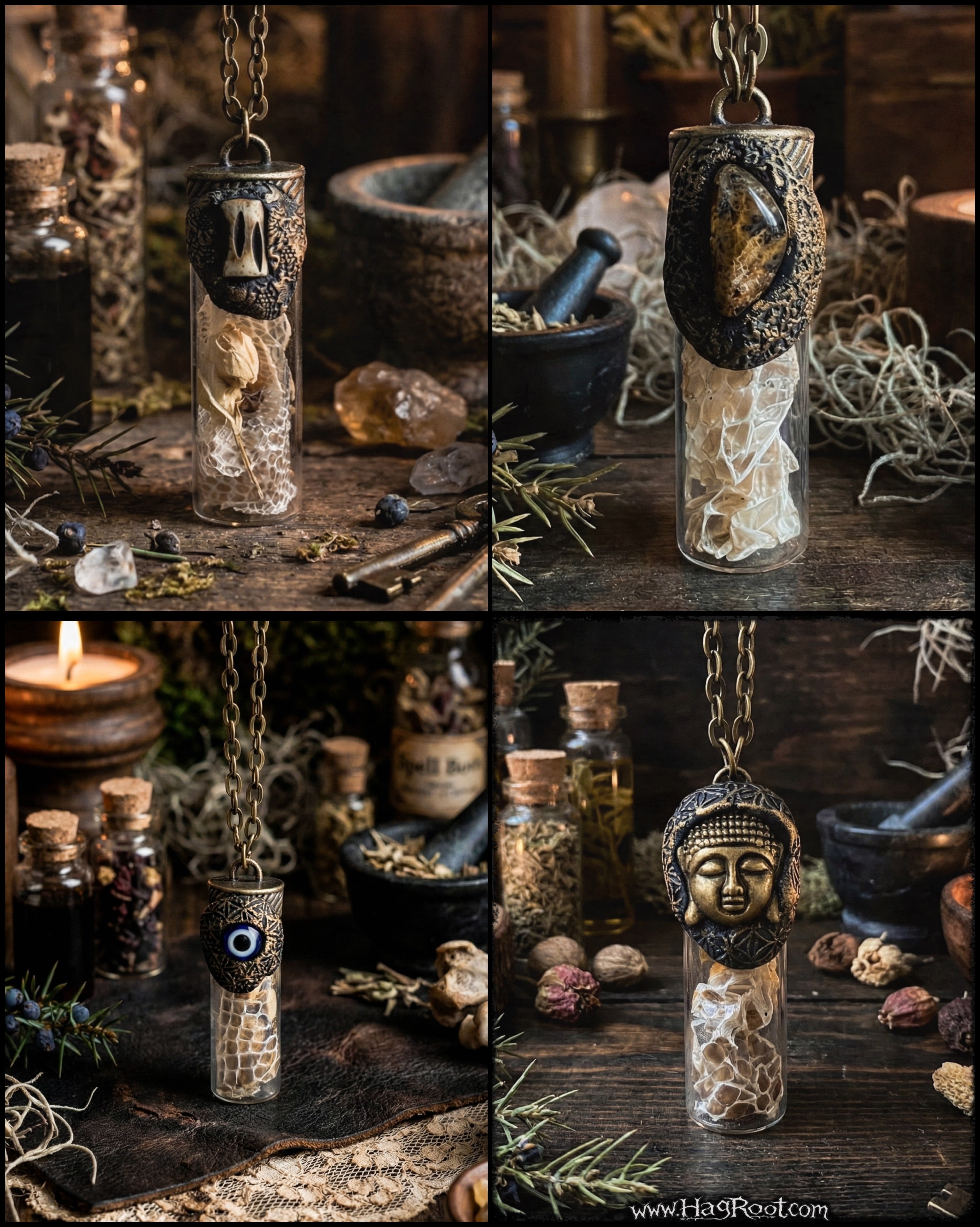 Shed Snake Skin + Jasmine Flower Necklaces