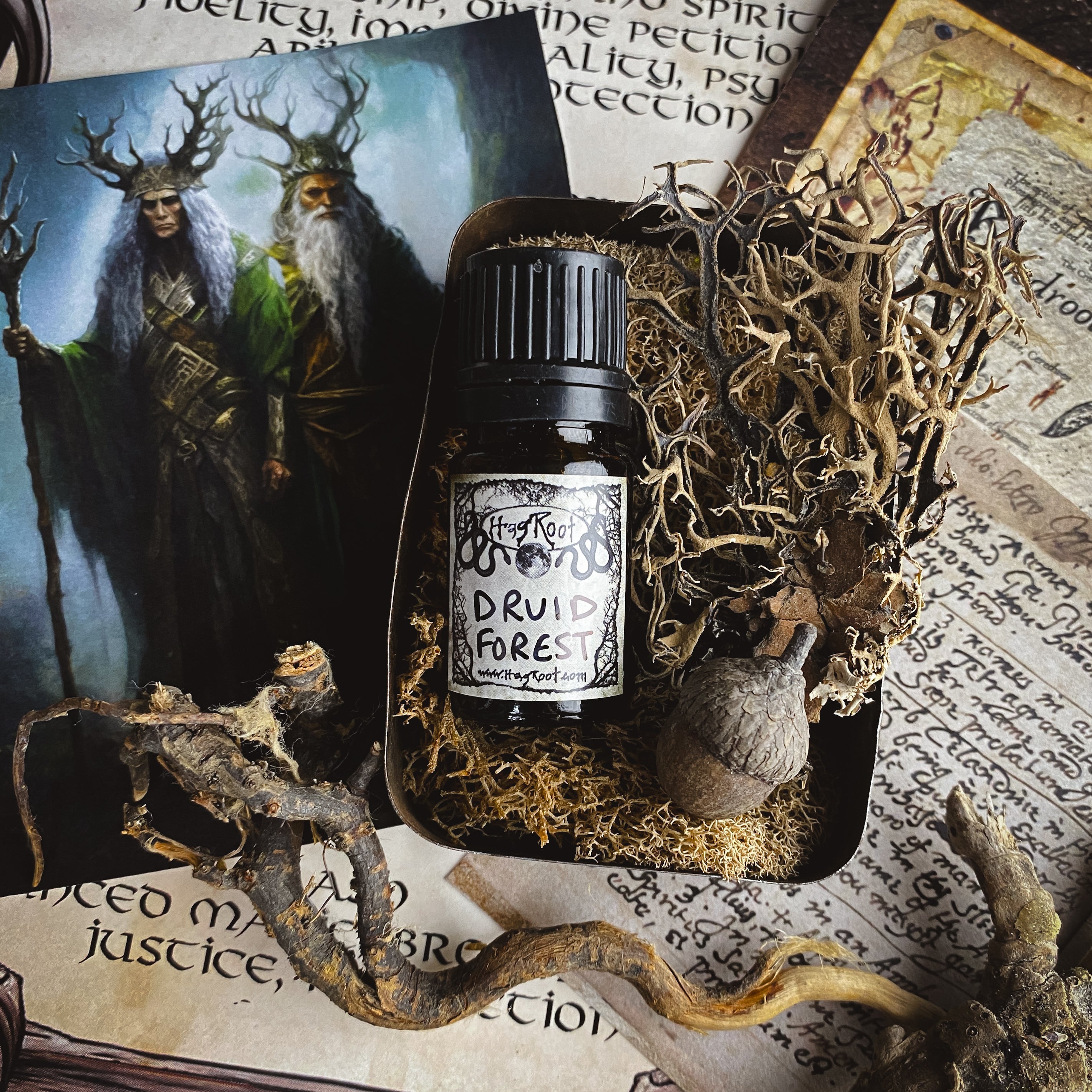 DRUID FOREST-(Pine, Vetiver, Tonka Bean, Patchouli, Myrrh, Cedar, Birch Tar, Oakmoss)-Perfume, Cologne, Anointing, Ritual Oil