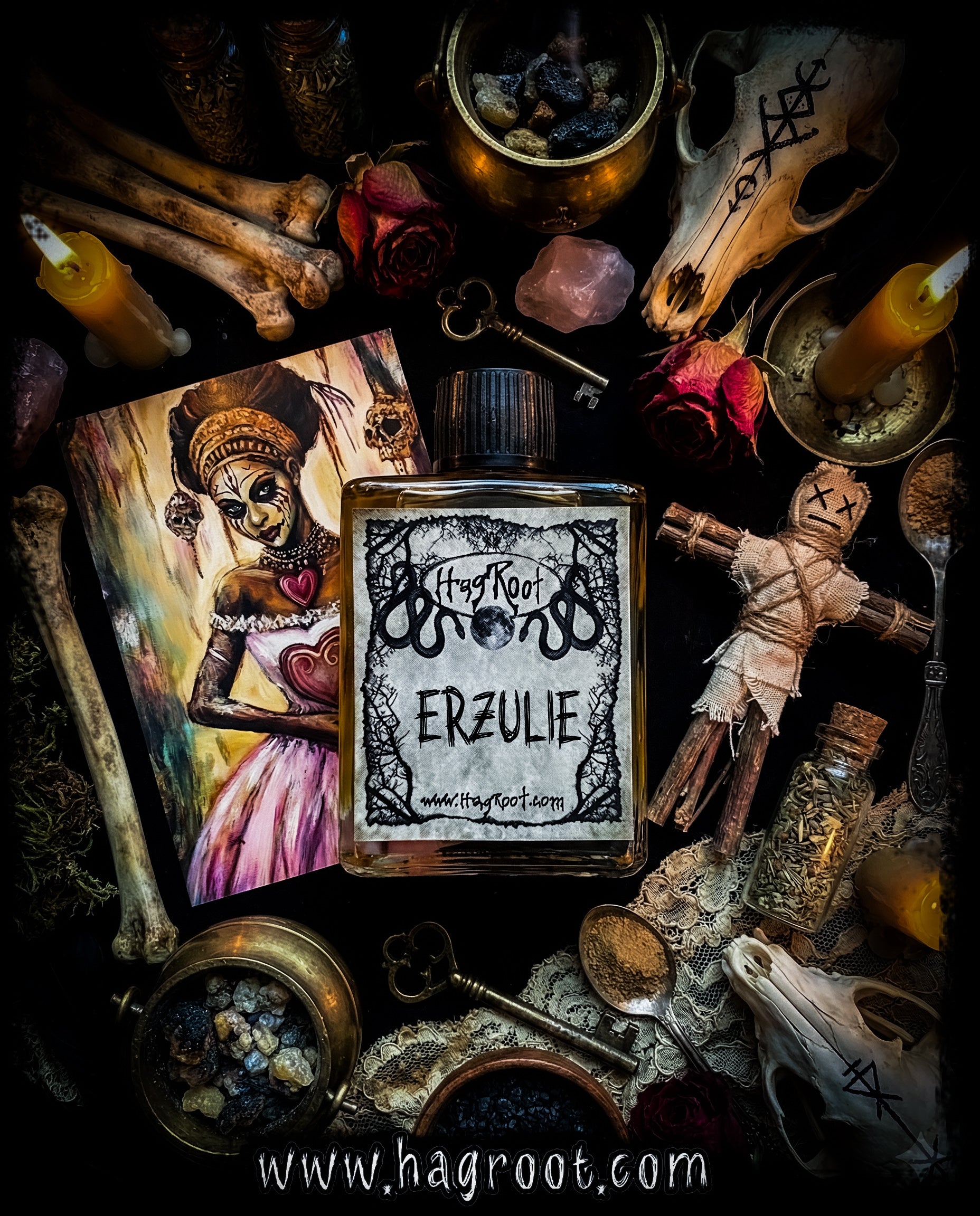 ERZULIE-(Patchouli, Hay, Sandalwood, Smoked Wood, Jasmine, Rose, Spicy Pepper)-Perfume, Cologne, Anointing, Ritual Oil