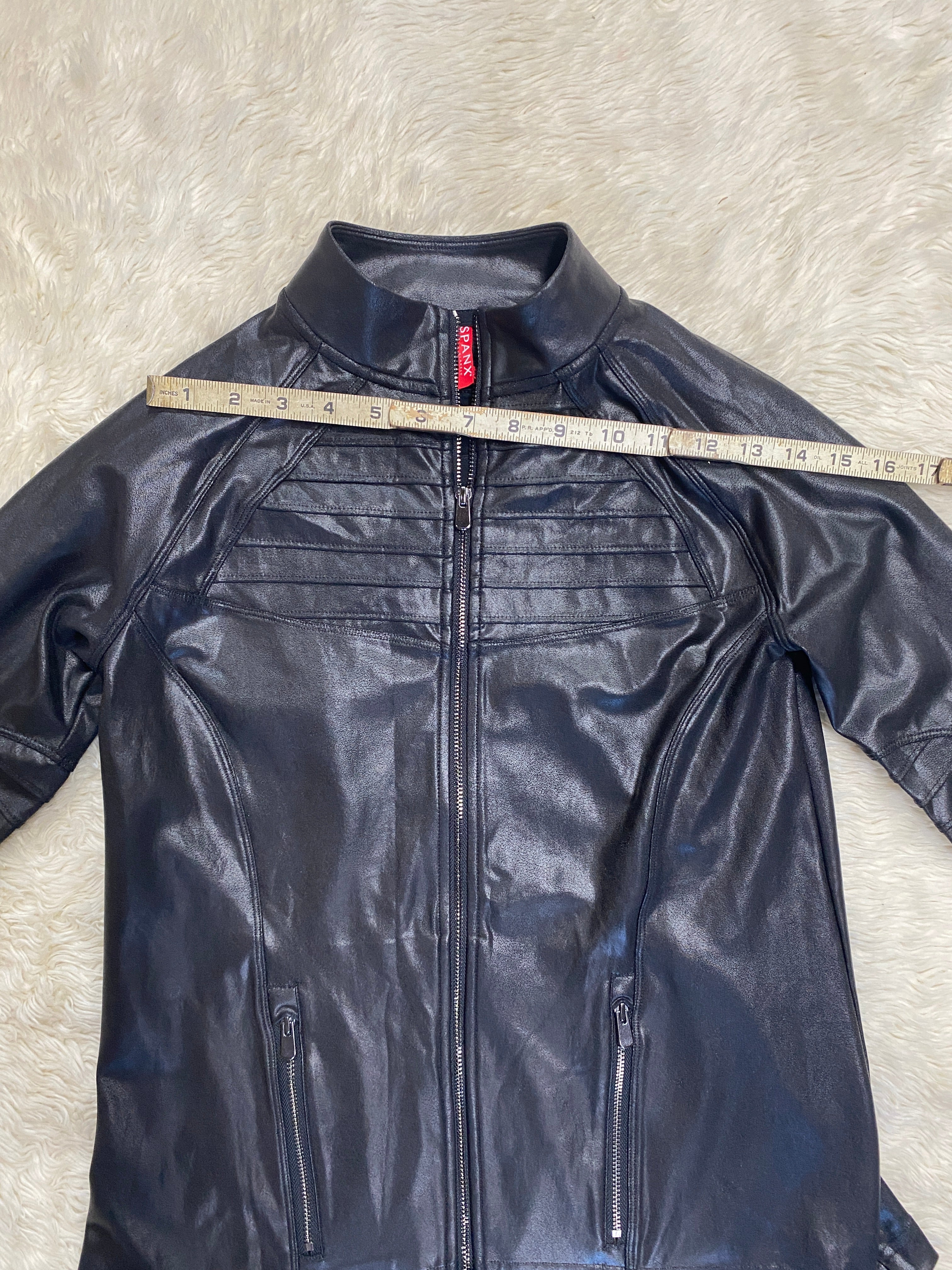 Black Vegan Leather Jacket by SPANX - Size Small