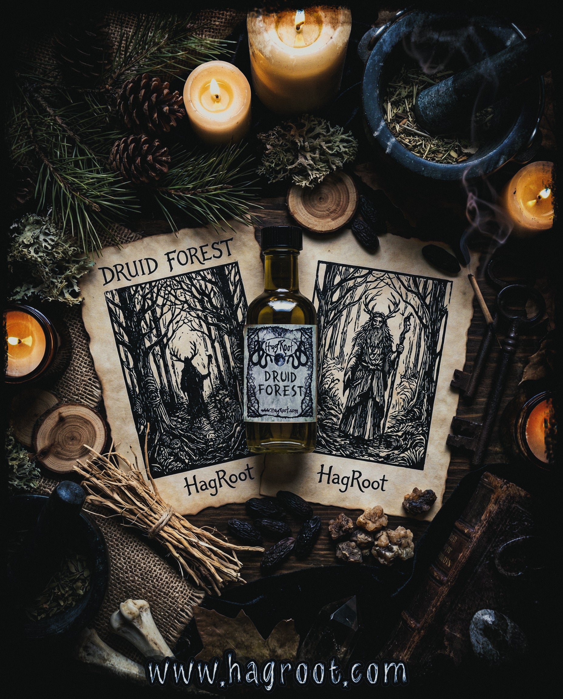 DRUID FOREST-(Pine, Vetiver, Tonka Bean, Patchouli, Myrrh, Cedar, Birch Tar, Oakmoss)-Perfume, Cologne, Anointing, Ritual Oil