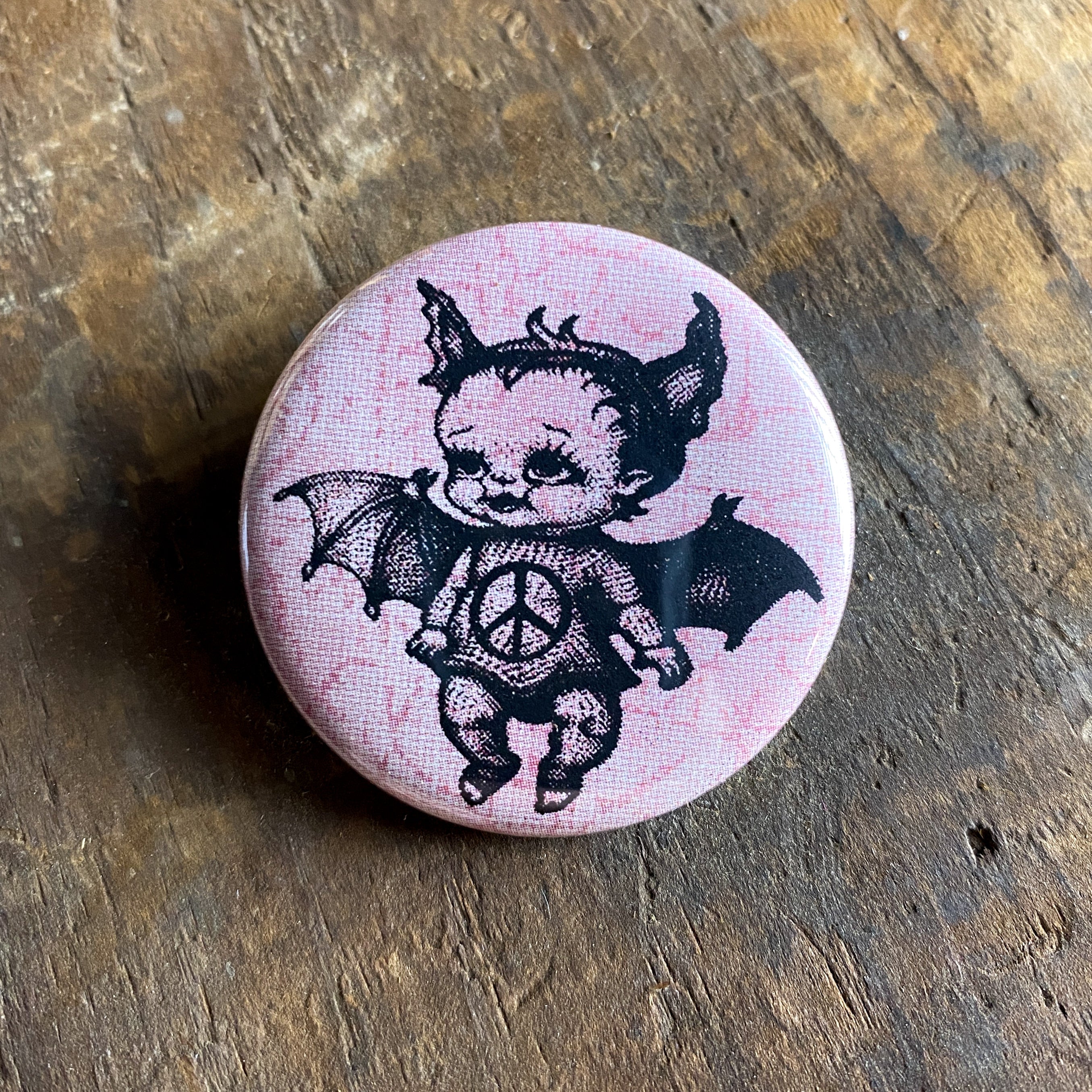 Bat Doll - Hand Pressed Button/Pin - 1.5"