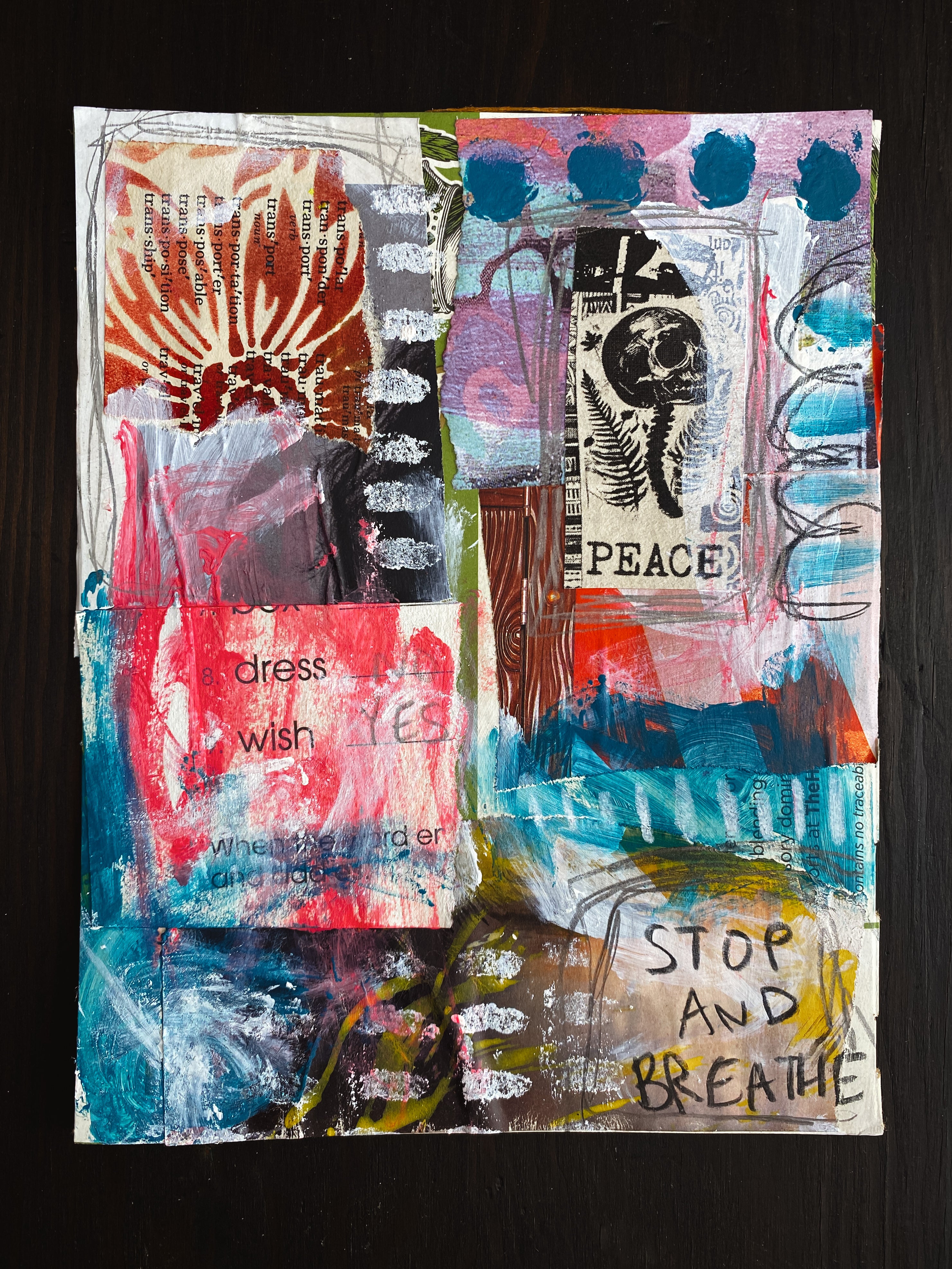 Breathe Peace - Original Mixed Media Collage