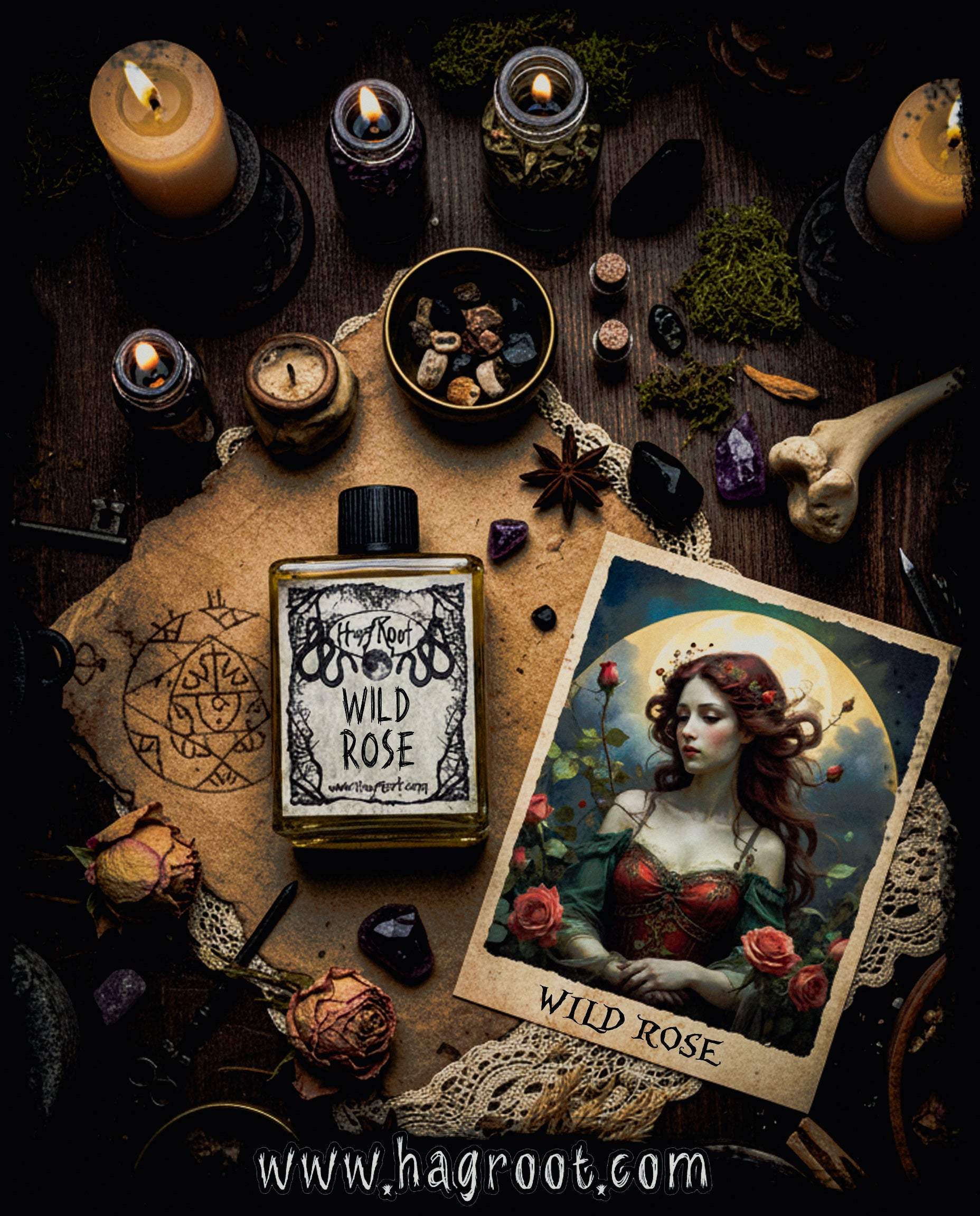 WILD ROSE-(Rose, Ferns and Cypress Trees)-Perfume, Cologne, Anointing, Ritual Oil
