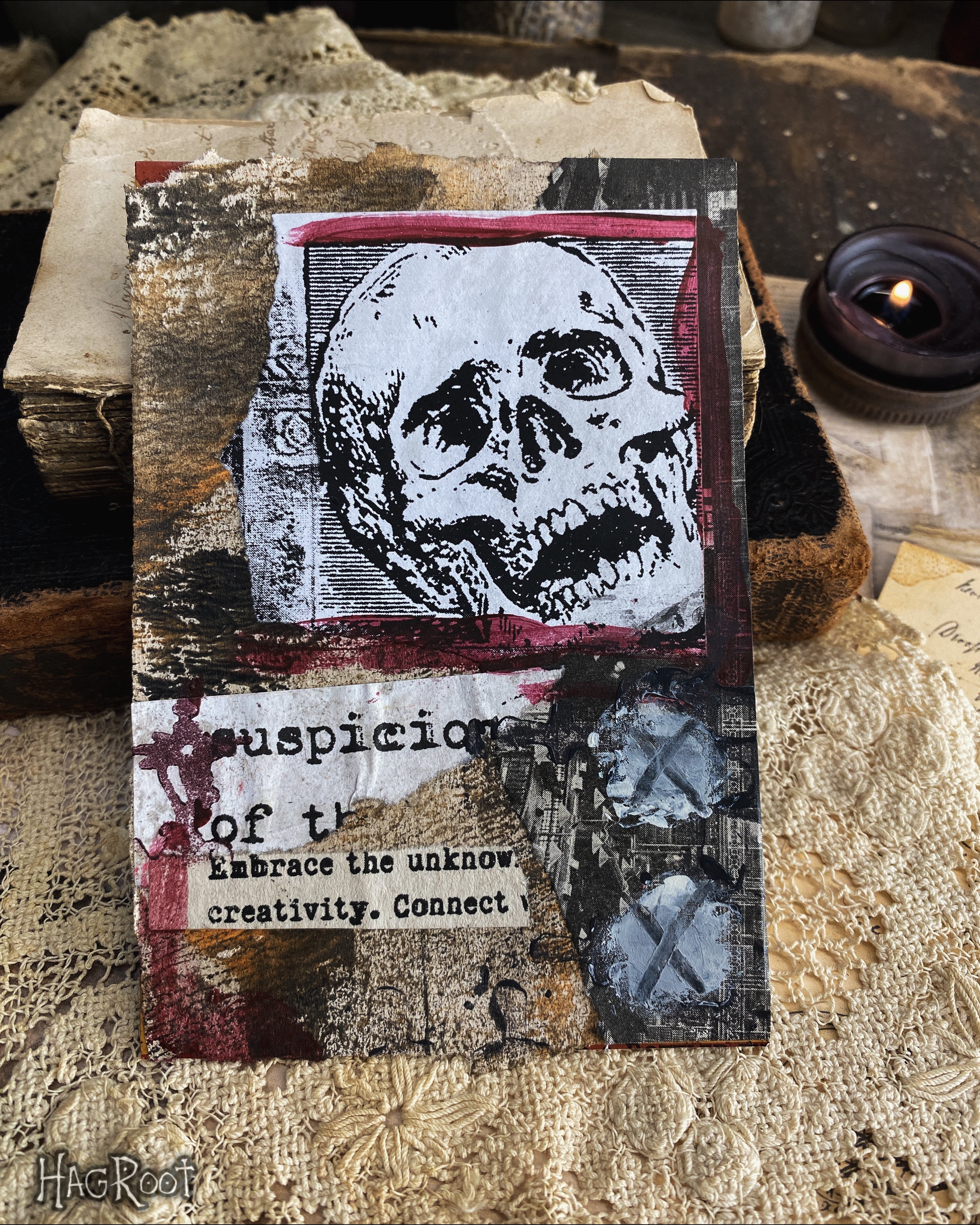 Embrace Creativity - Original Mixed Media Collage - Altar Card