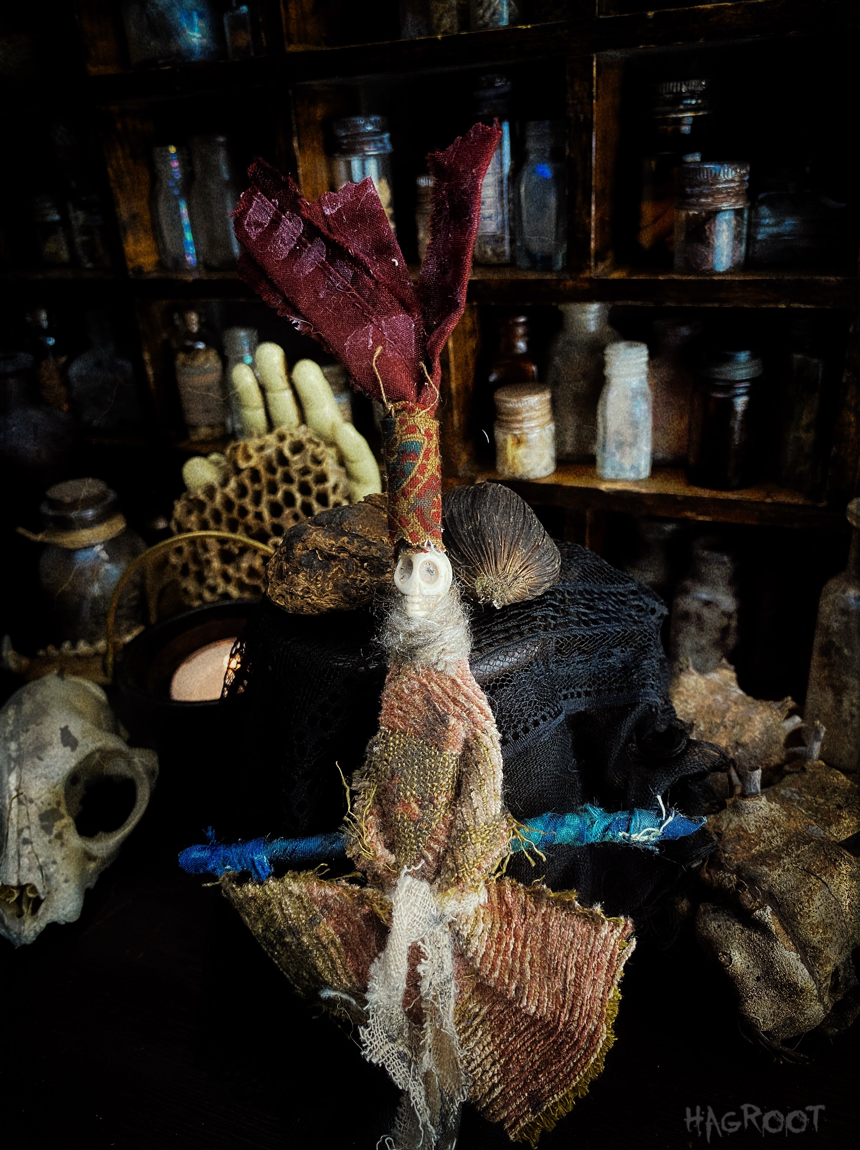 Handcrafted Conjure Doll - Poppet, Dark Folk Doll, Voodoo, Rootwork, Spirit Doll for Spells, Shadow Work and Intention Setting