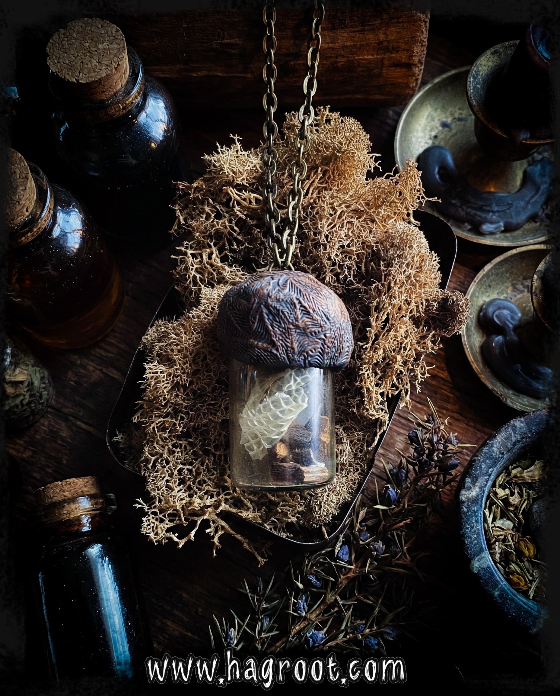 Conjure Necklace with Mandrake Root, Rose Quartz and Snake Skin for Love, Protection + Spiritual Connection