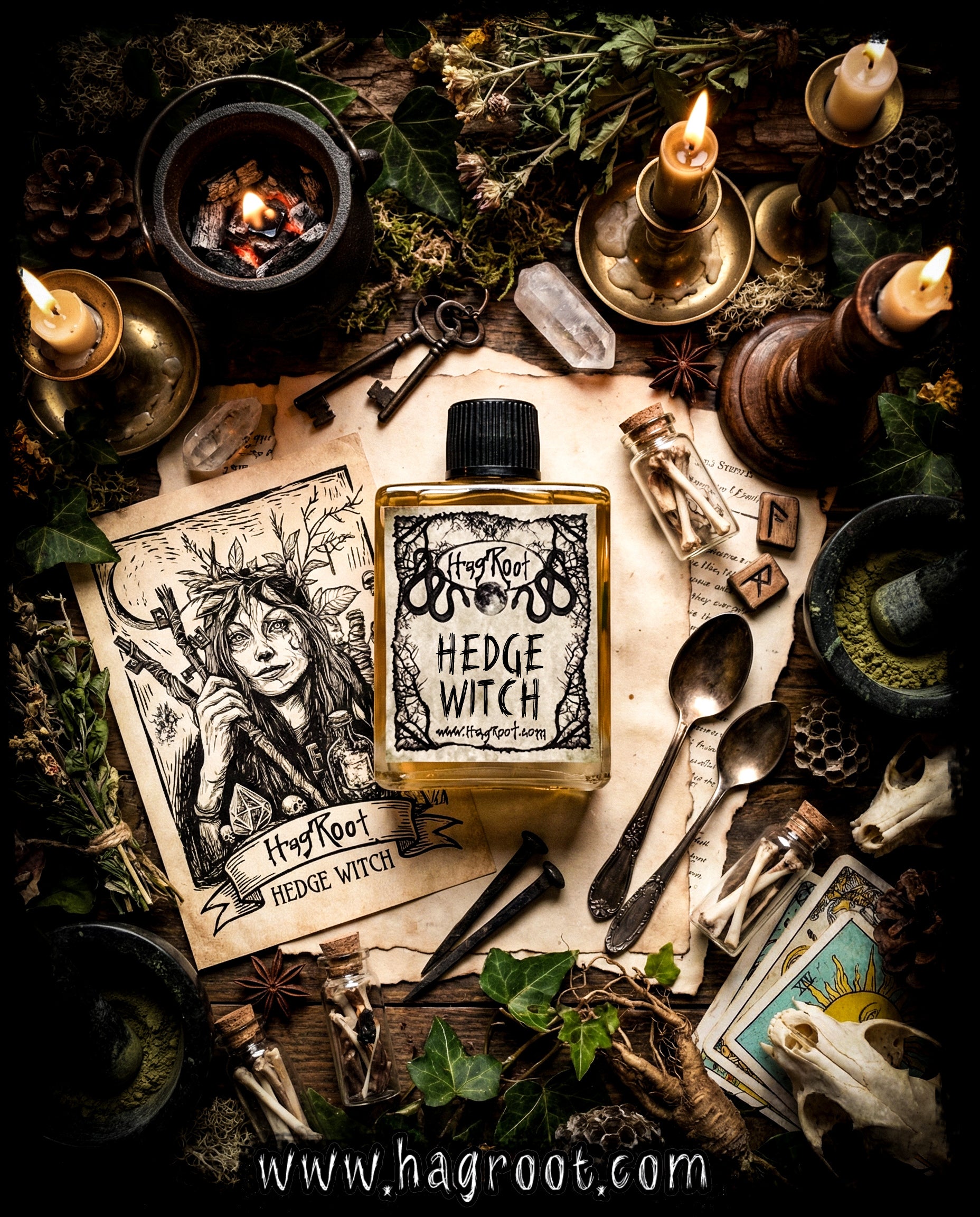 HEDGE WITCH-(Wild Growing Gardens, Abundant Green Hedges, Sweet Grass)-Perfume, Cologne, Anointing, Ritual Oil