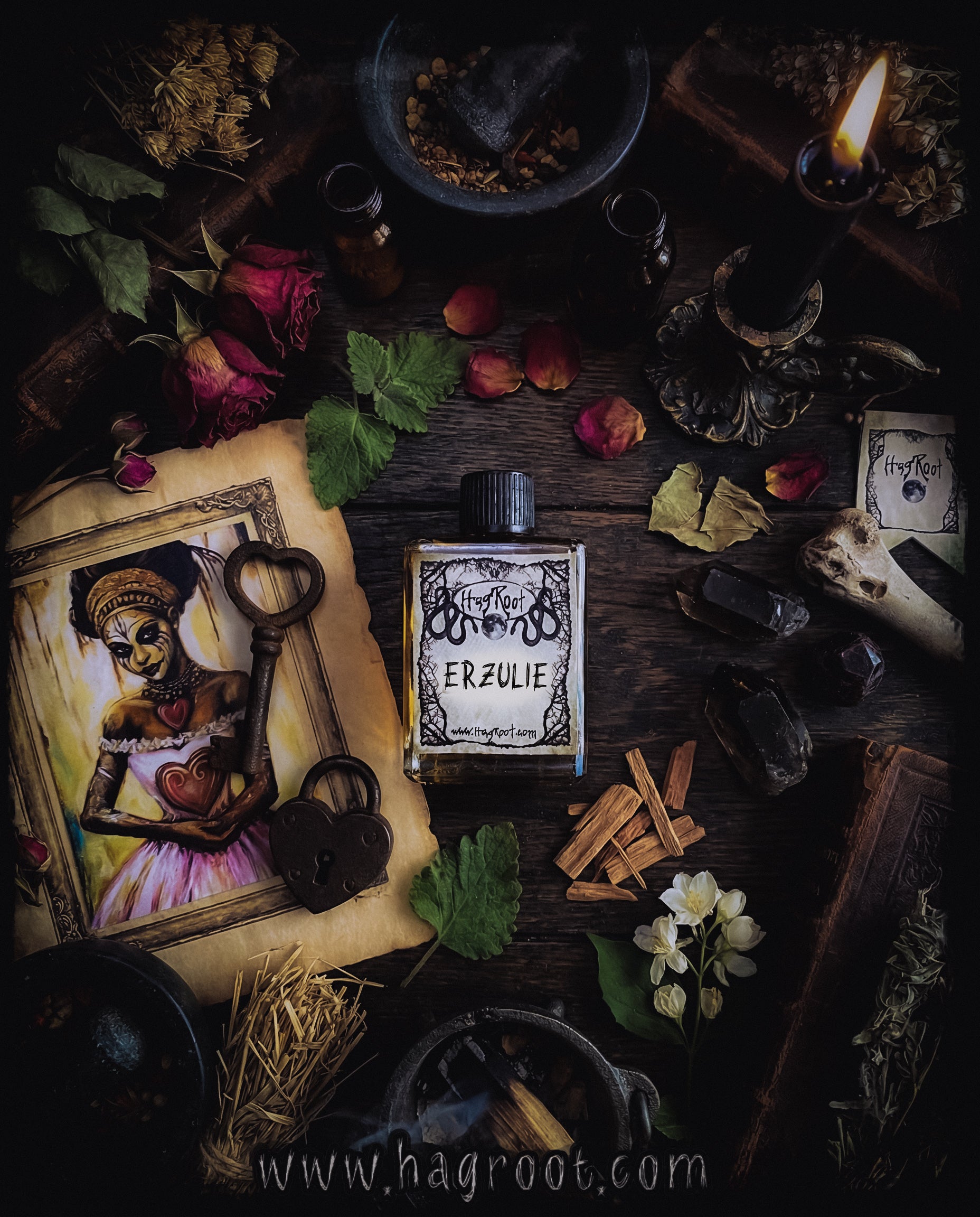 ERZULIE-(Patchouli, Hay, Sandalwood, Smoked Wood, Jasmine, Rose, Spicy Pepper)-Perfume, Cologne, Anointing, Ritual Oil