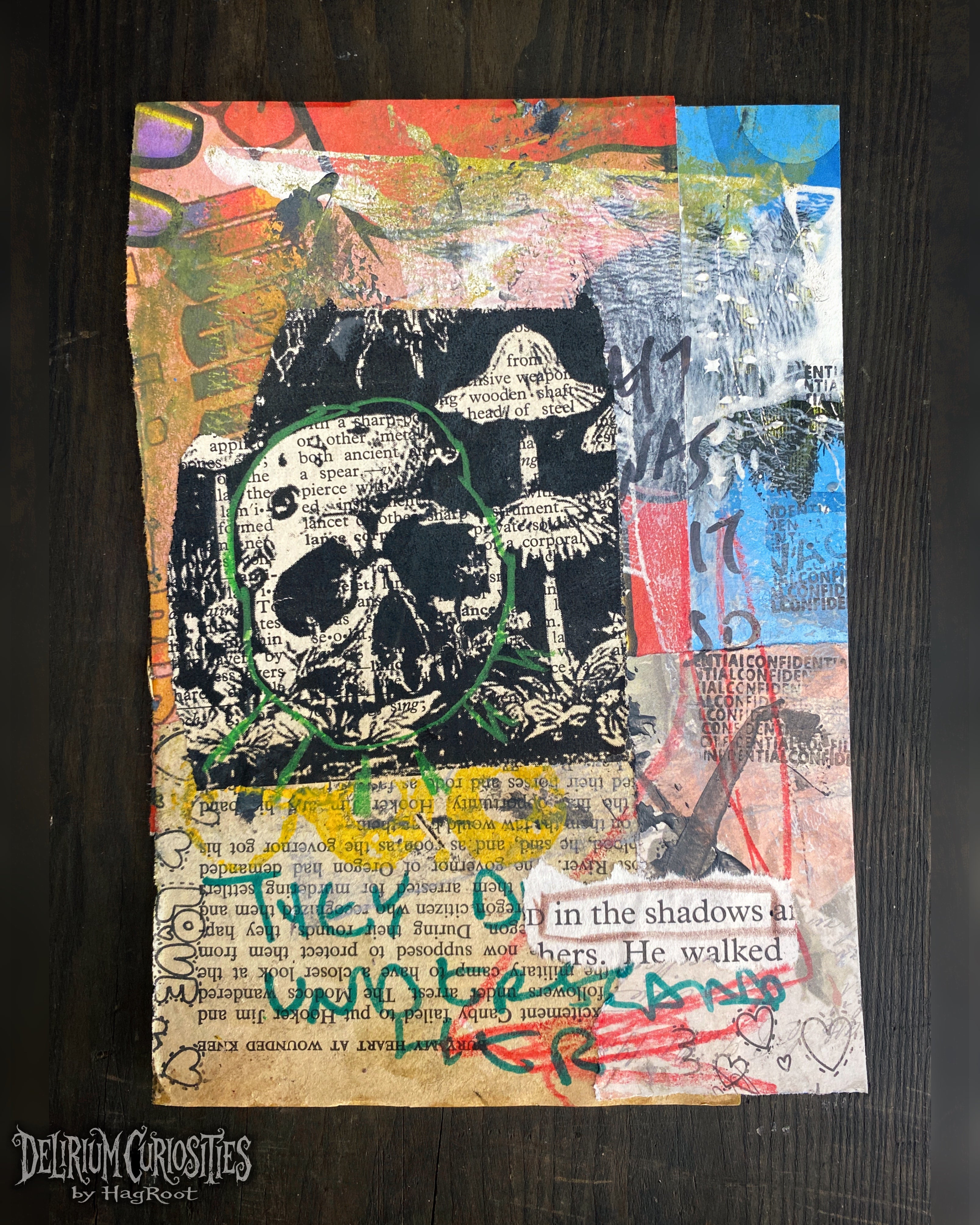 In the Shadows - Original Mixed Media Collage