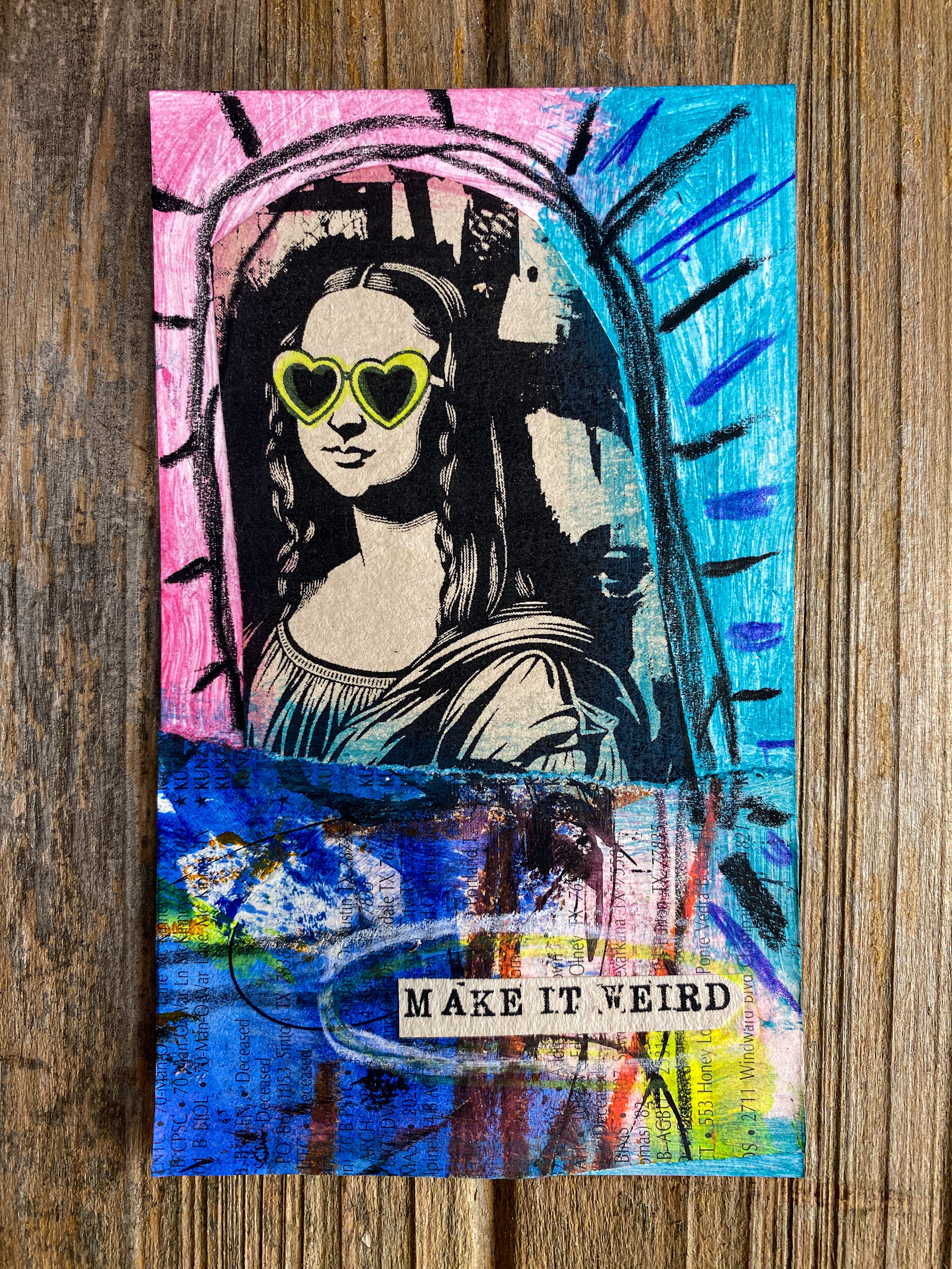 Make It Weird - Original Mixed Media Collage