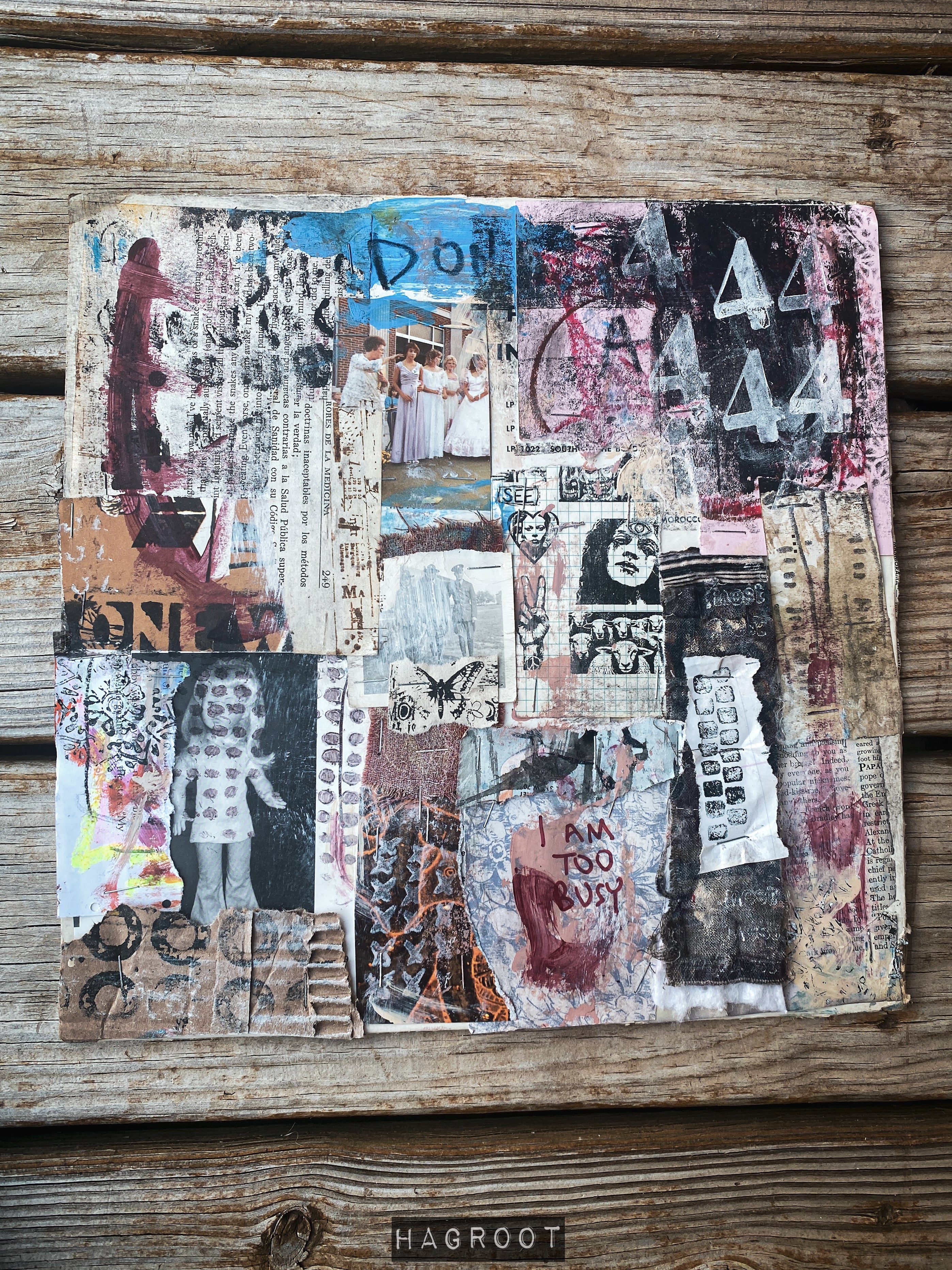 Too Busy - Original Mixed Media Abstract Collage