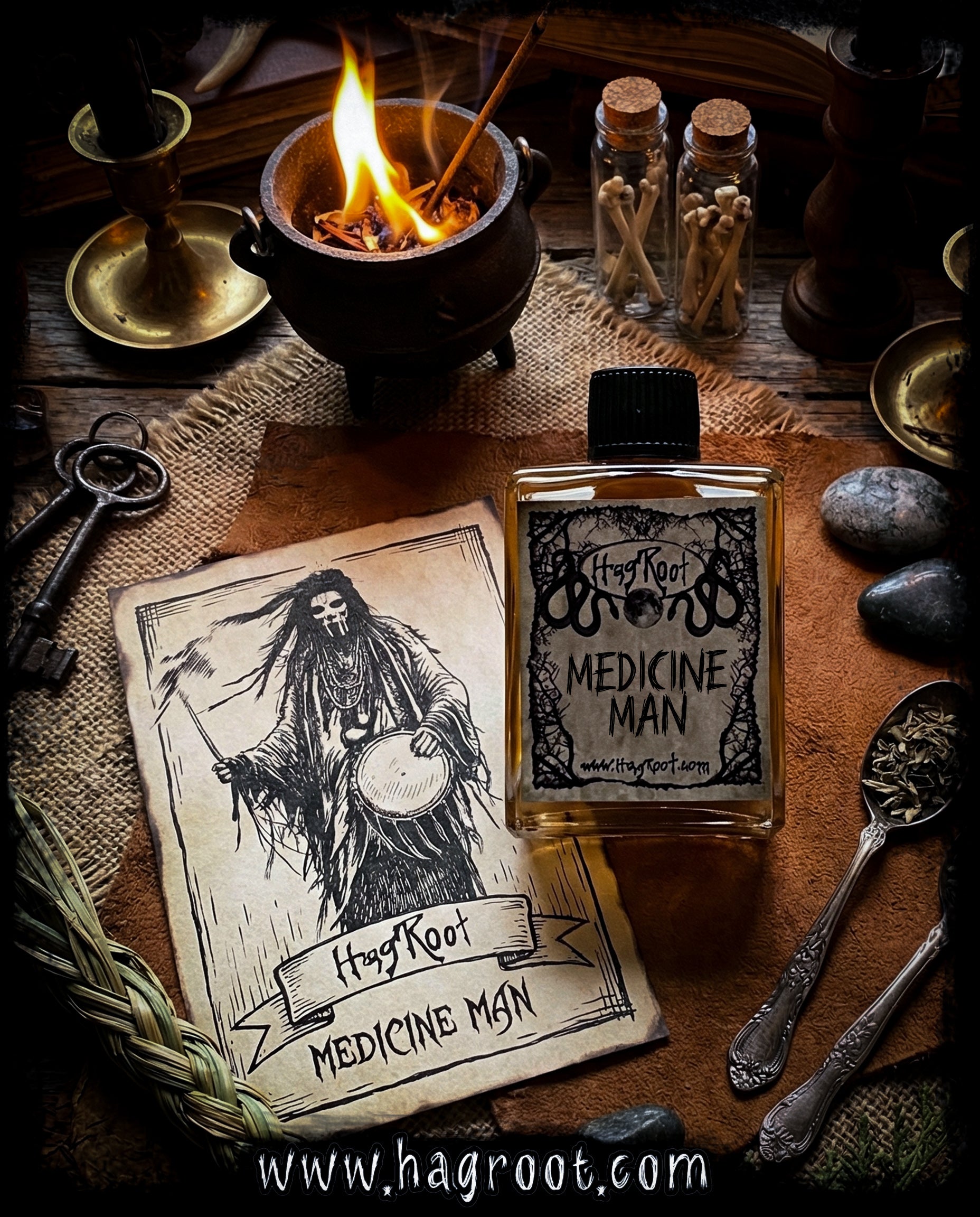 MEDICINE MAN-(Sweetgrass, Tobacco, Cedar, Leather, Ceremonial Offerings)-Perfume, Cologne, Anointing, Ritual Oil