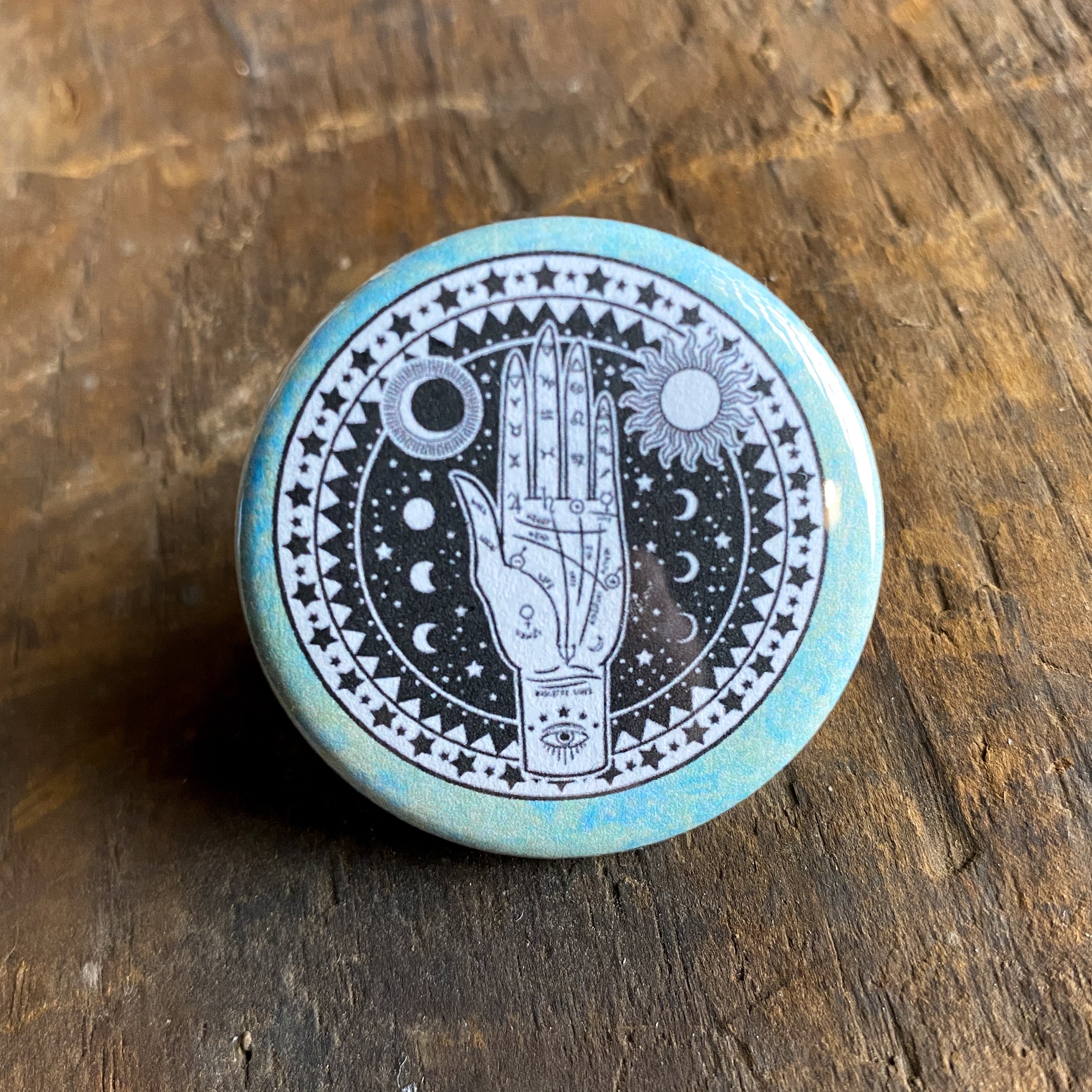 Palmistry - Hand Pressed Button/Pin - 1.5"