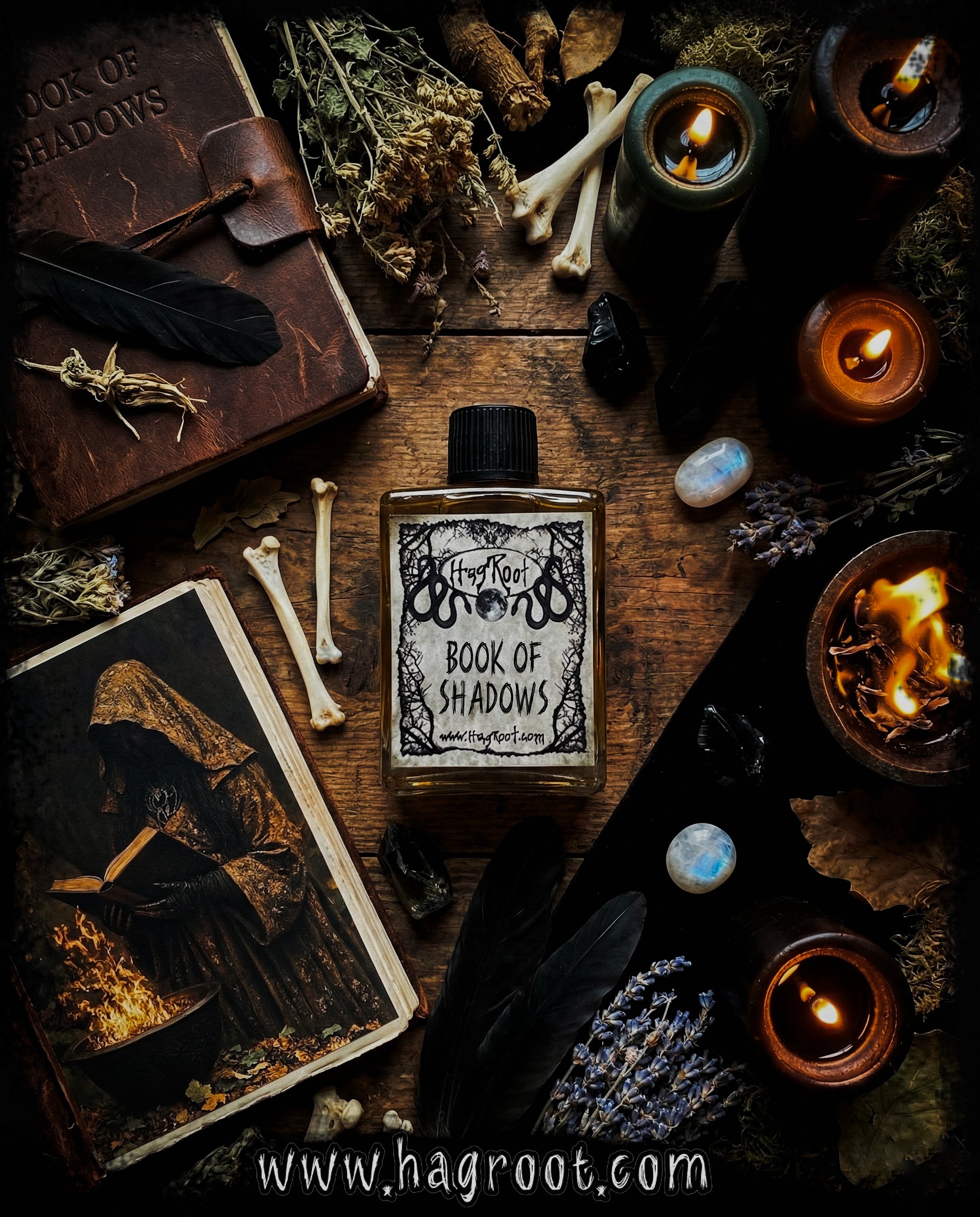 BOOK OF SHADOWS-(Aged Leather, Old Book Pages, Incense, Sweet Offerings)- Perfume, Cologne, Anointing, Ritual Oil
