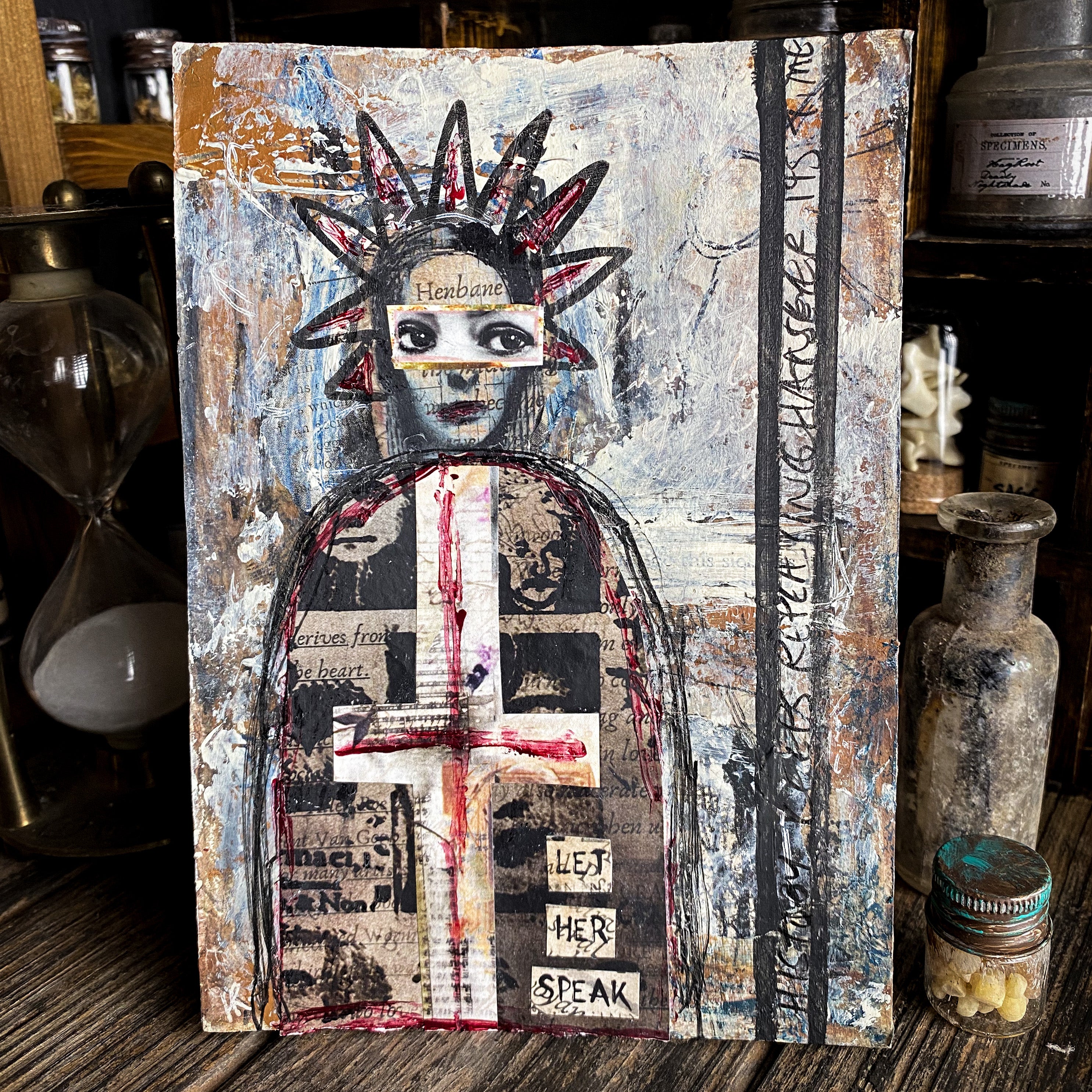 Let Her Speak - Original Mixed Media Collage