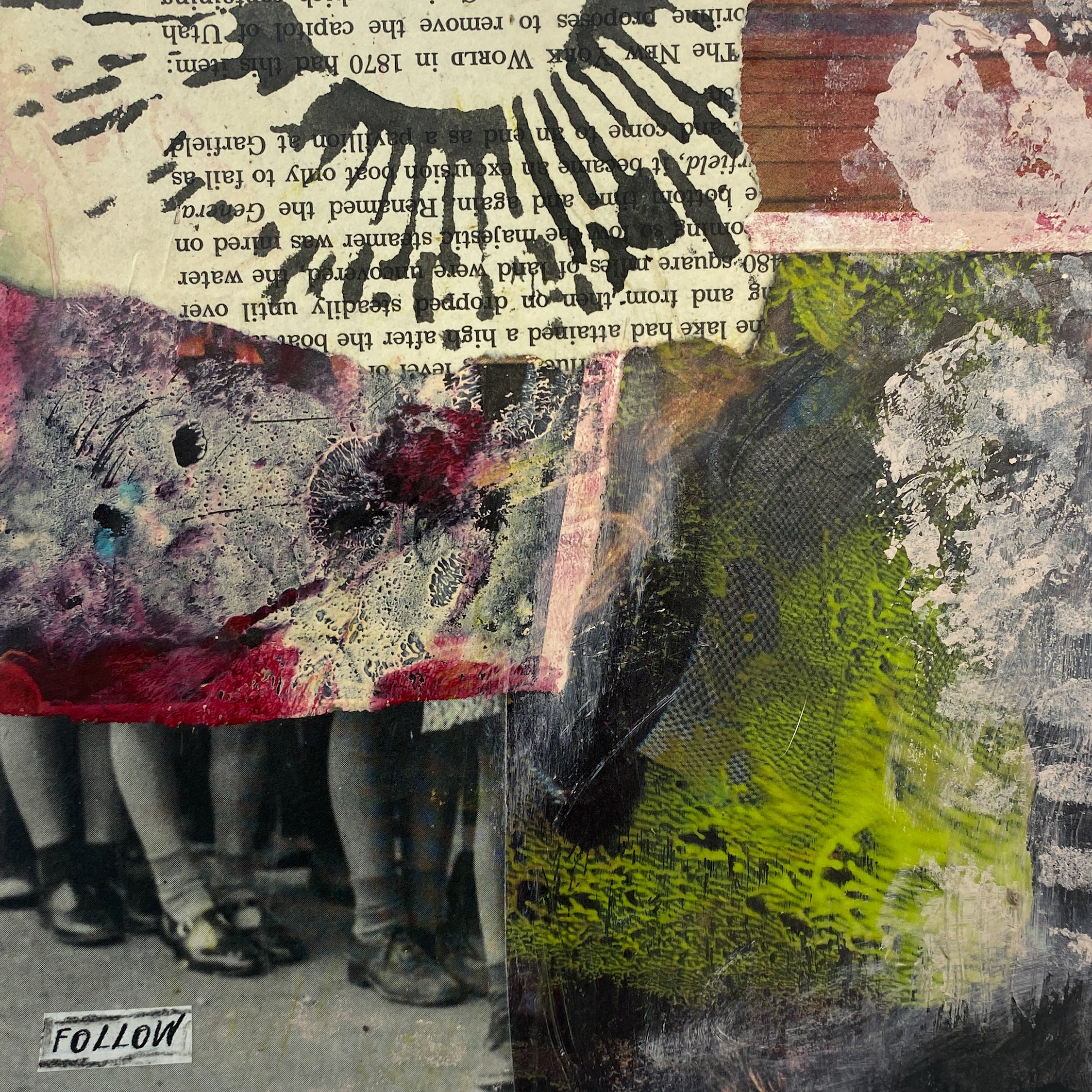 Follow - Original Mixed Media Collage