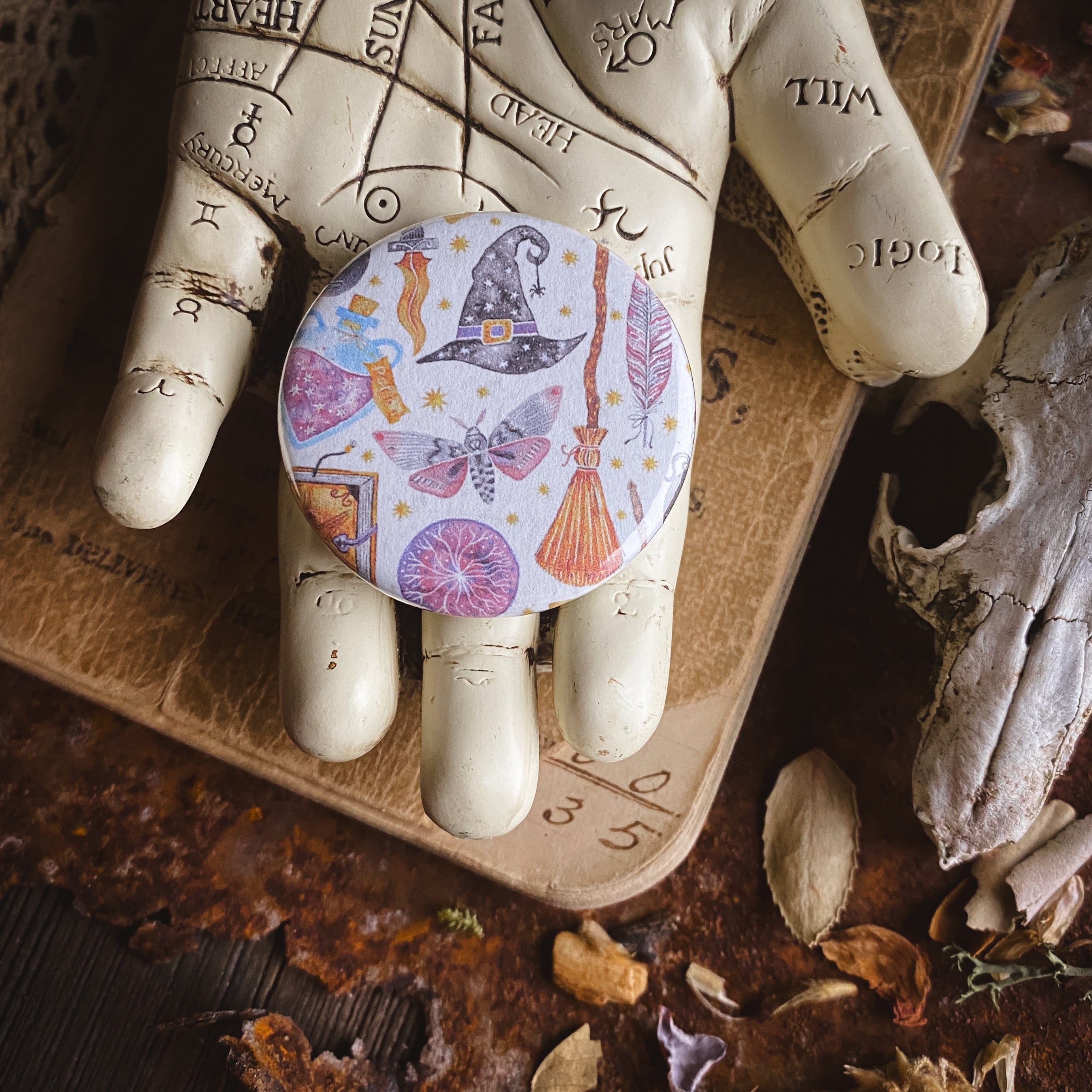 Witch Life - Hand Pressed Button/Pin - 1.5"