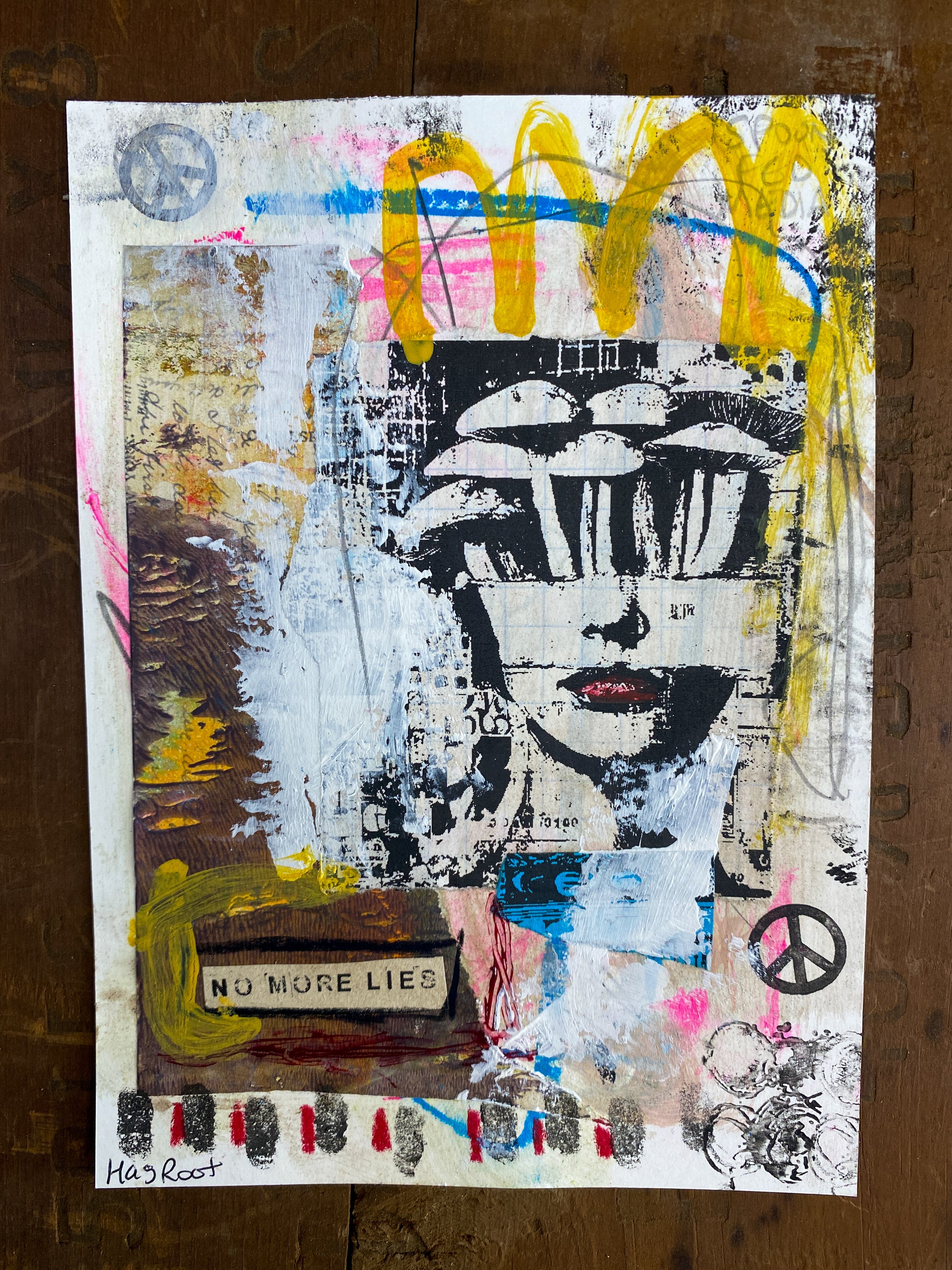 No More Lies - Original Mixed Media Collage
