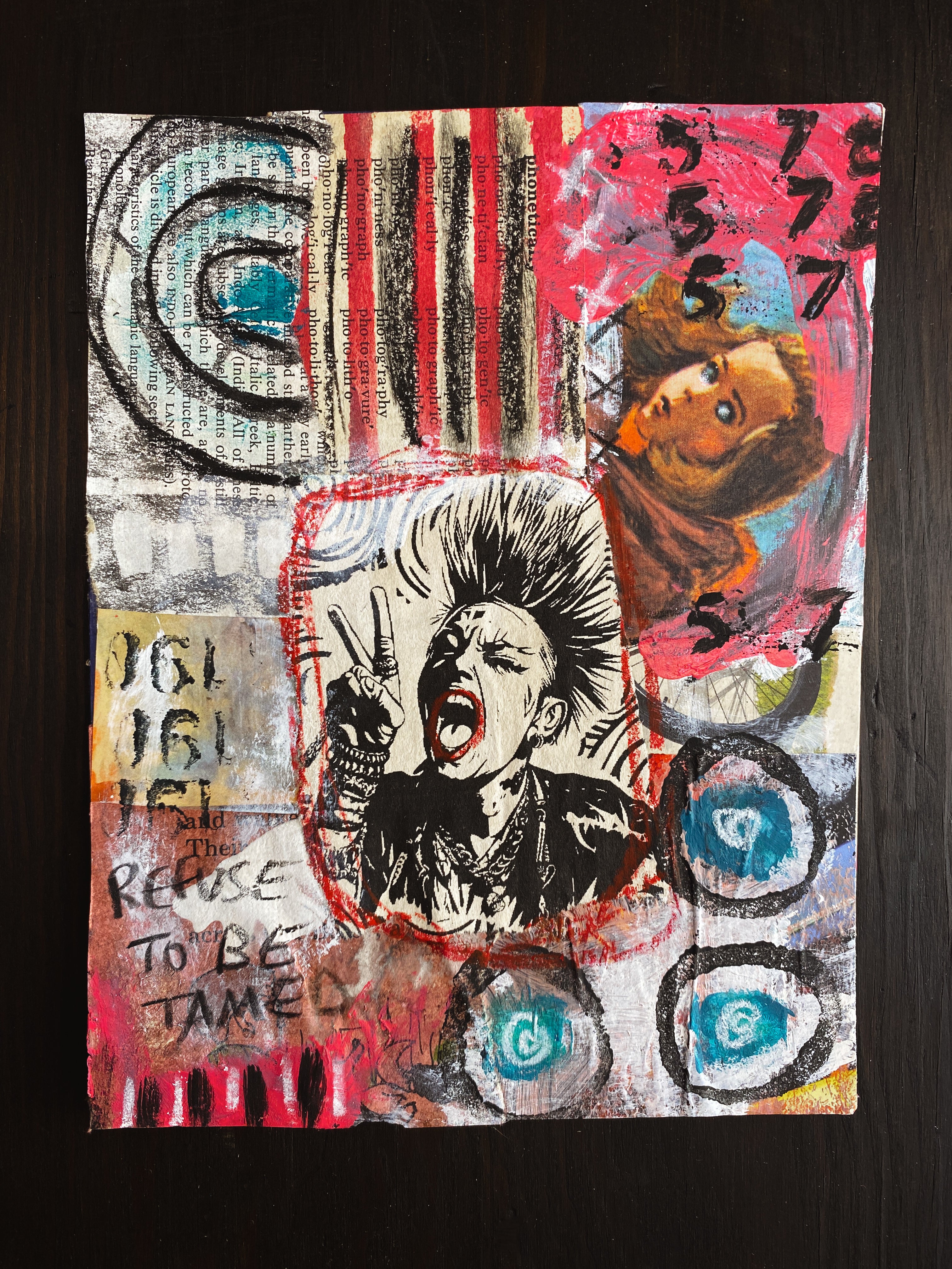 Refuse To Be Tamed - Original Mixed Media Collage