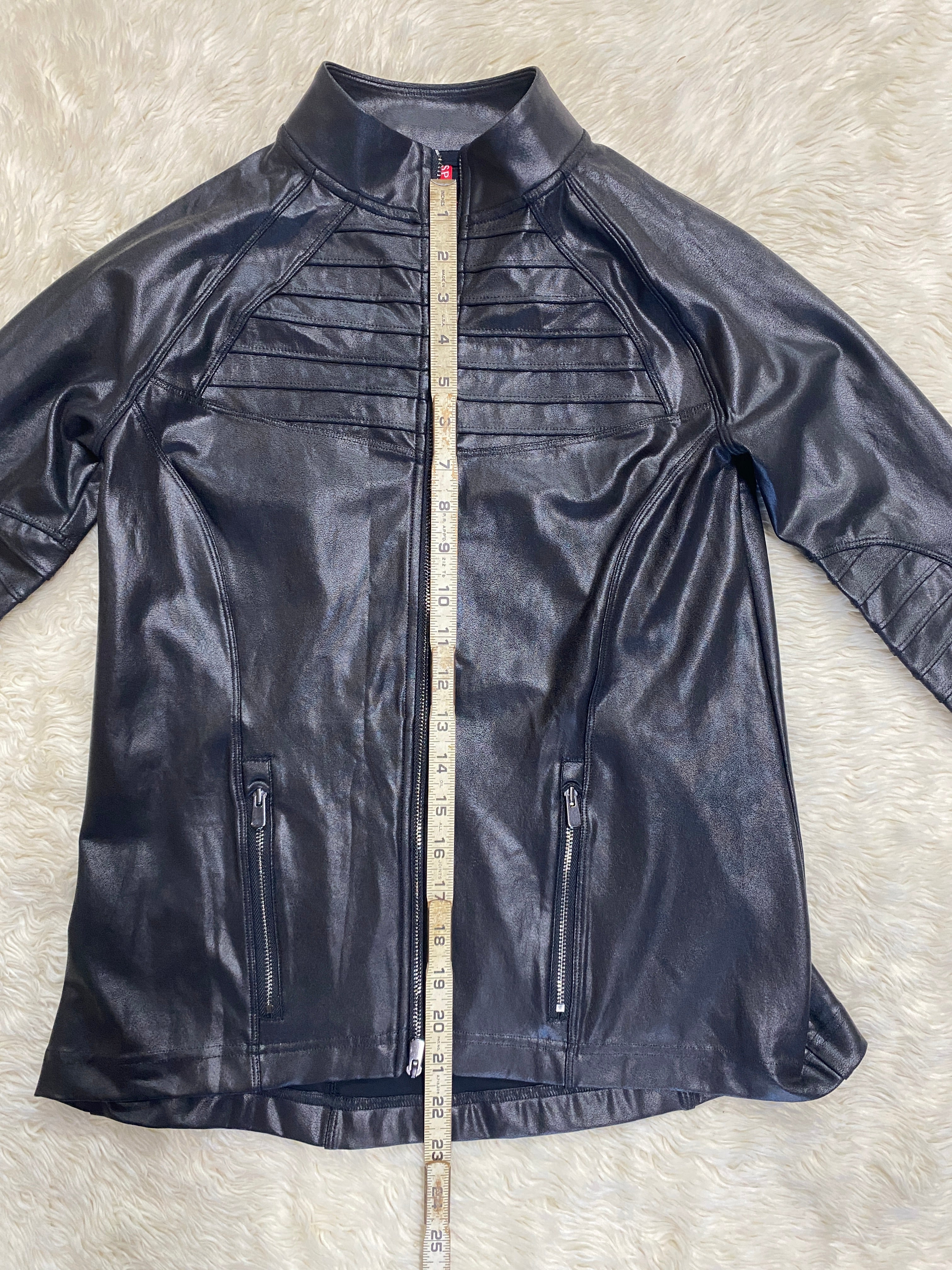 Black Vegan Leather Jacket by SPANX - Size Small