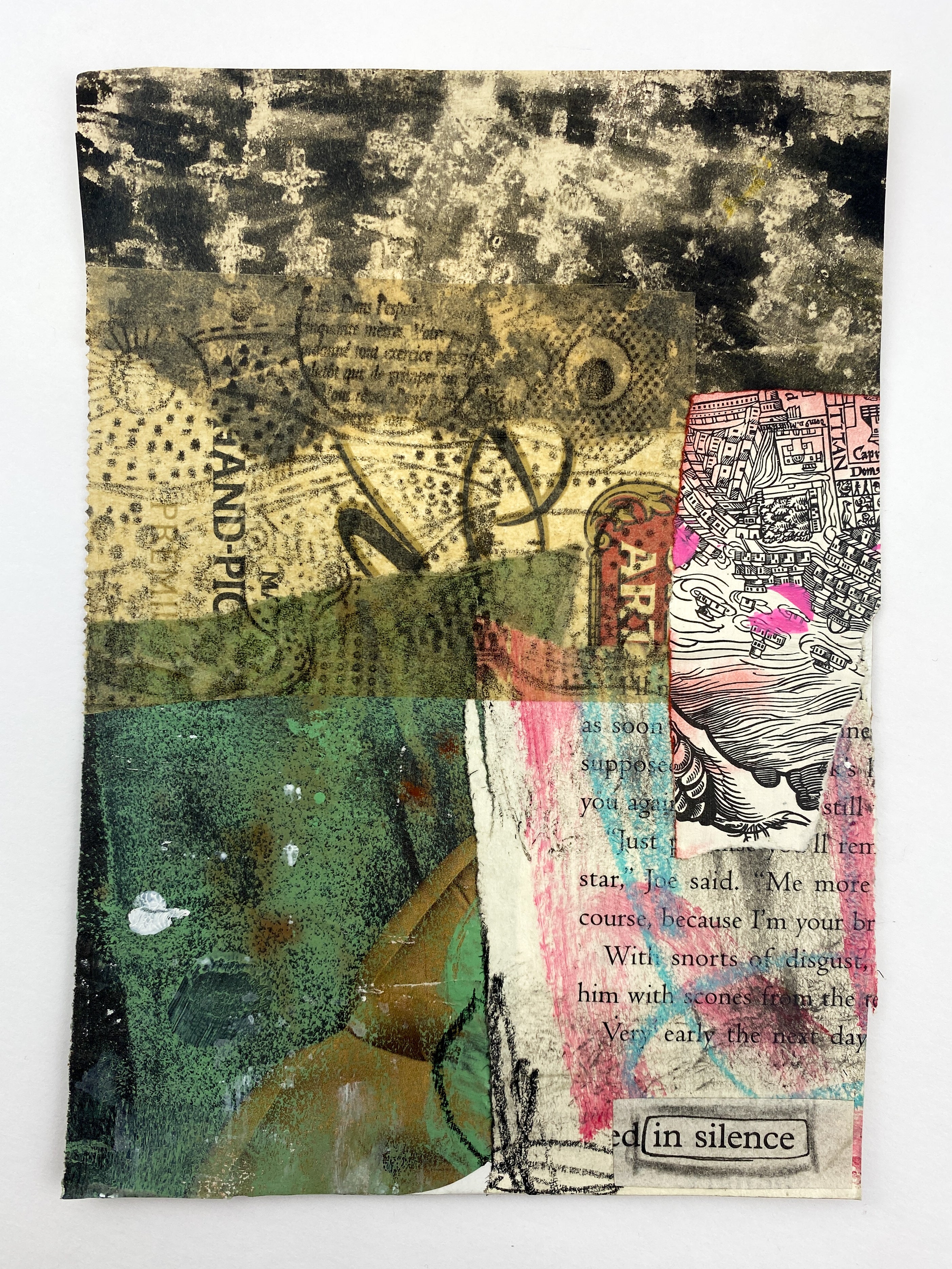 In Silence - Original Mixed Media Collage