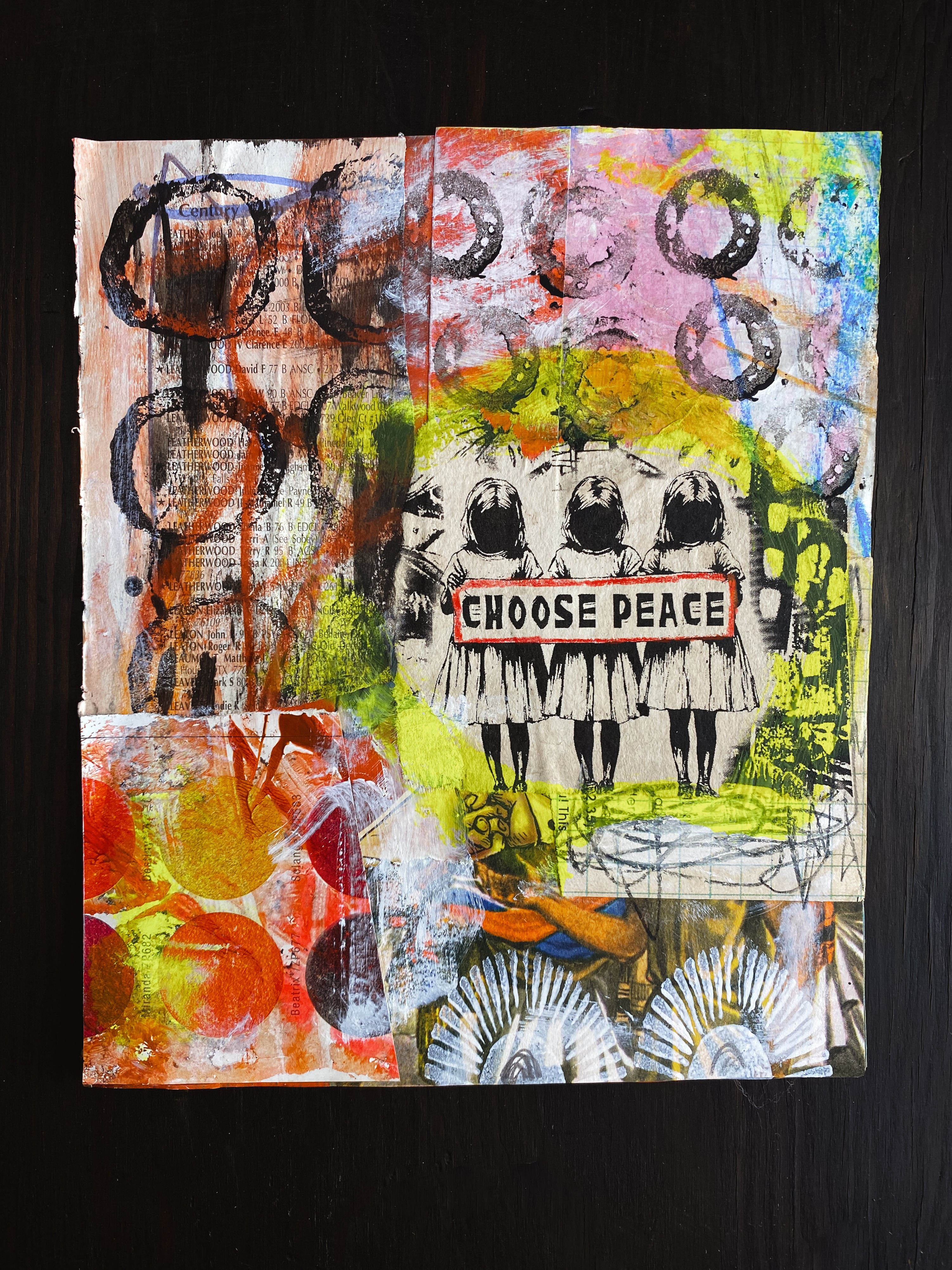 Choose Peace - Original Mixed Media Collage