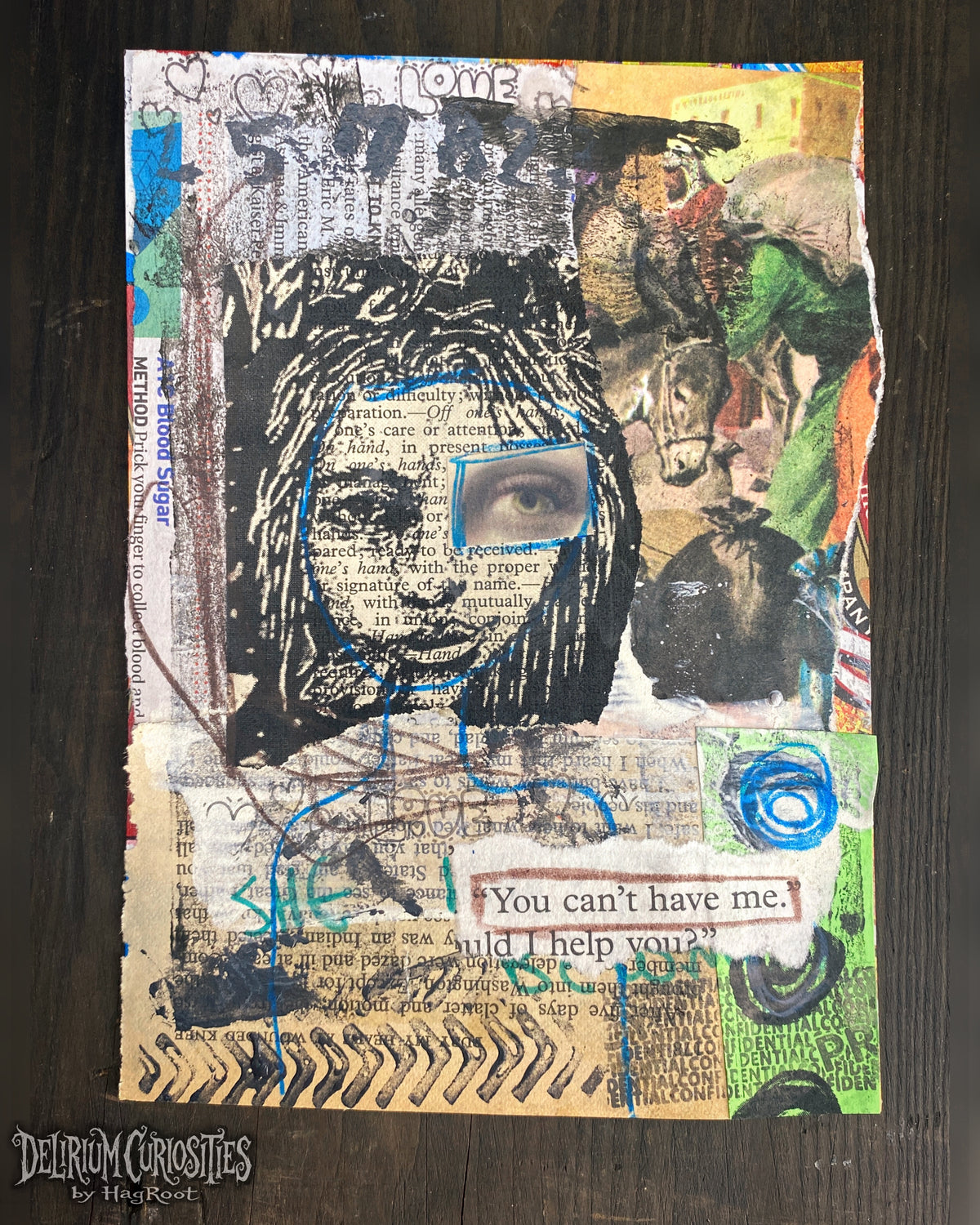 Can't Have Me - Original Mixed Media Collage