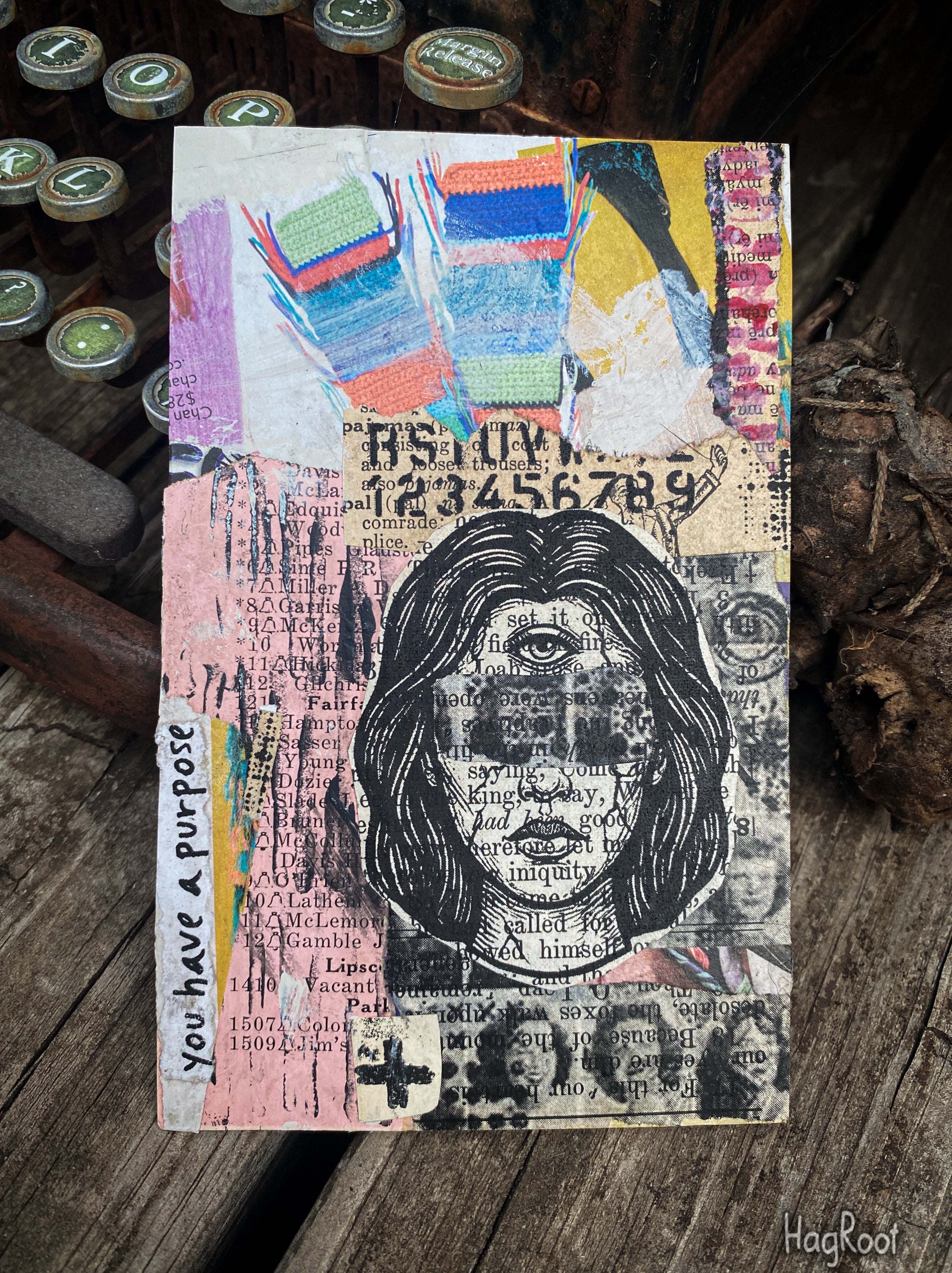 You Have a Purpose - Original Mixed Media Collage - Altar Card
