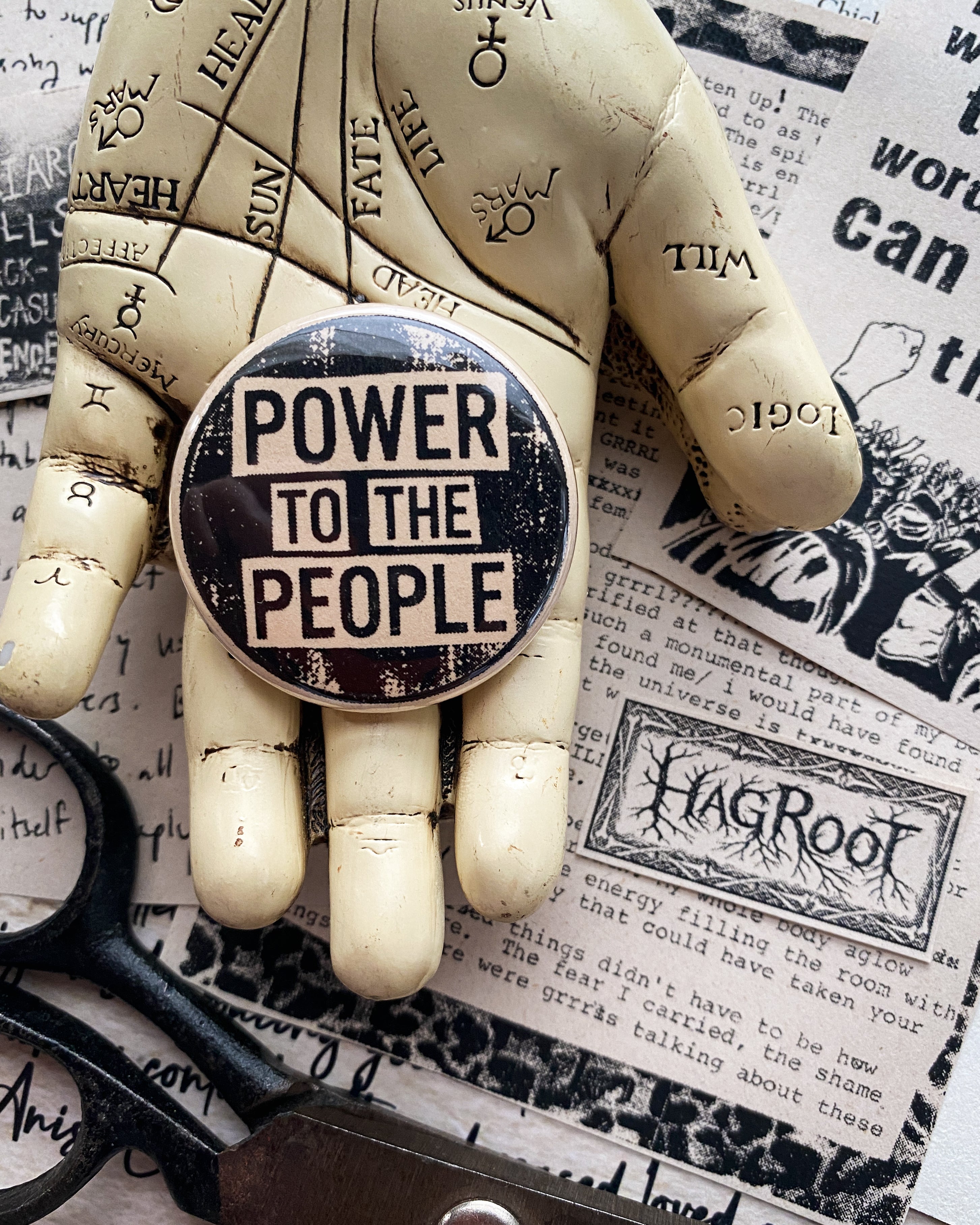 Power to the People - Hand Pressed Button/Pin - 1.5"