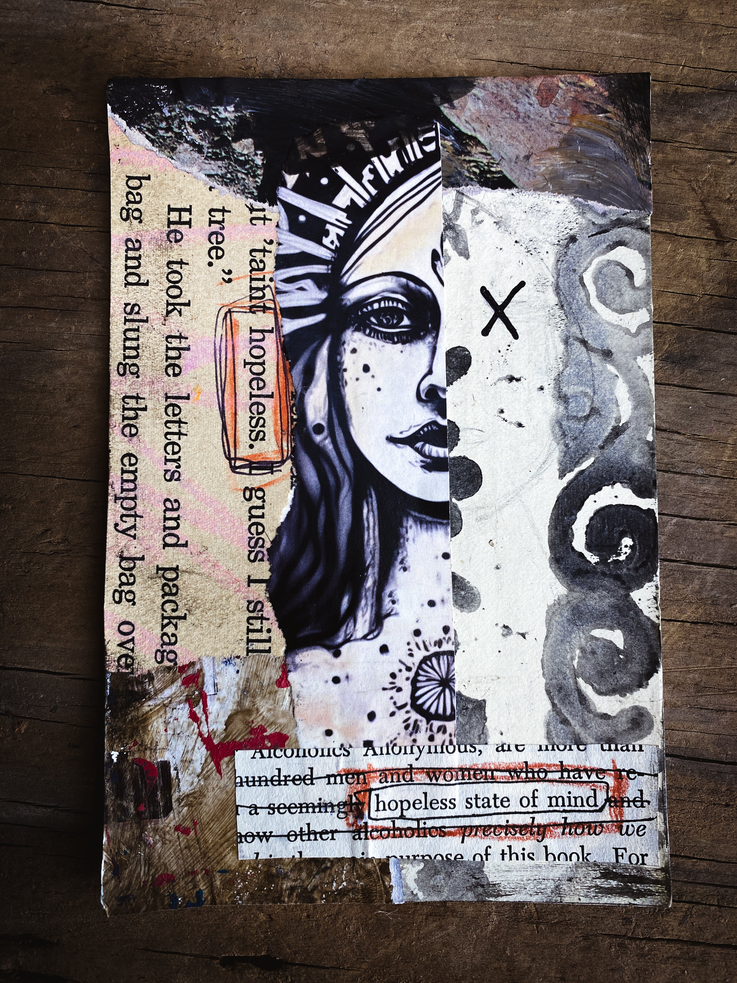 Hopeless - Original Mixed Media Collage