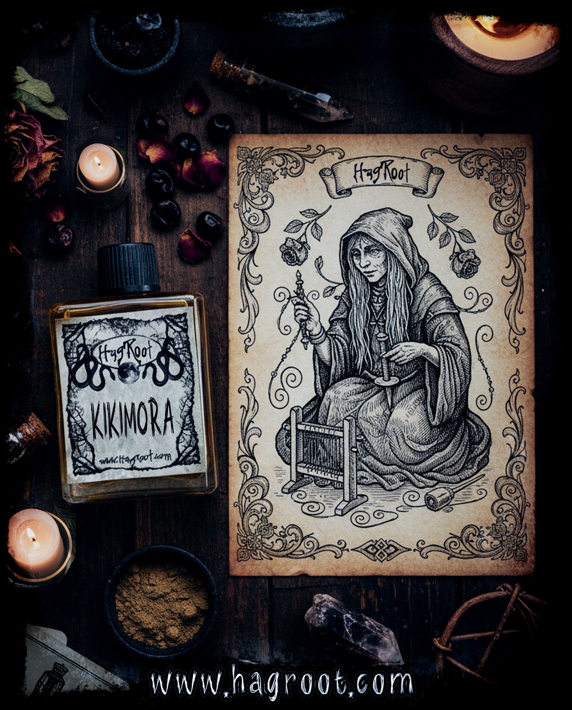 KIKIMORA-(Frankincense, Patchouli, Vanilla, Clove, Rose, Cedar, Black Cherry)-Perfume, Cologne, Anointing, Ritual Oil