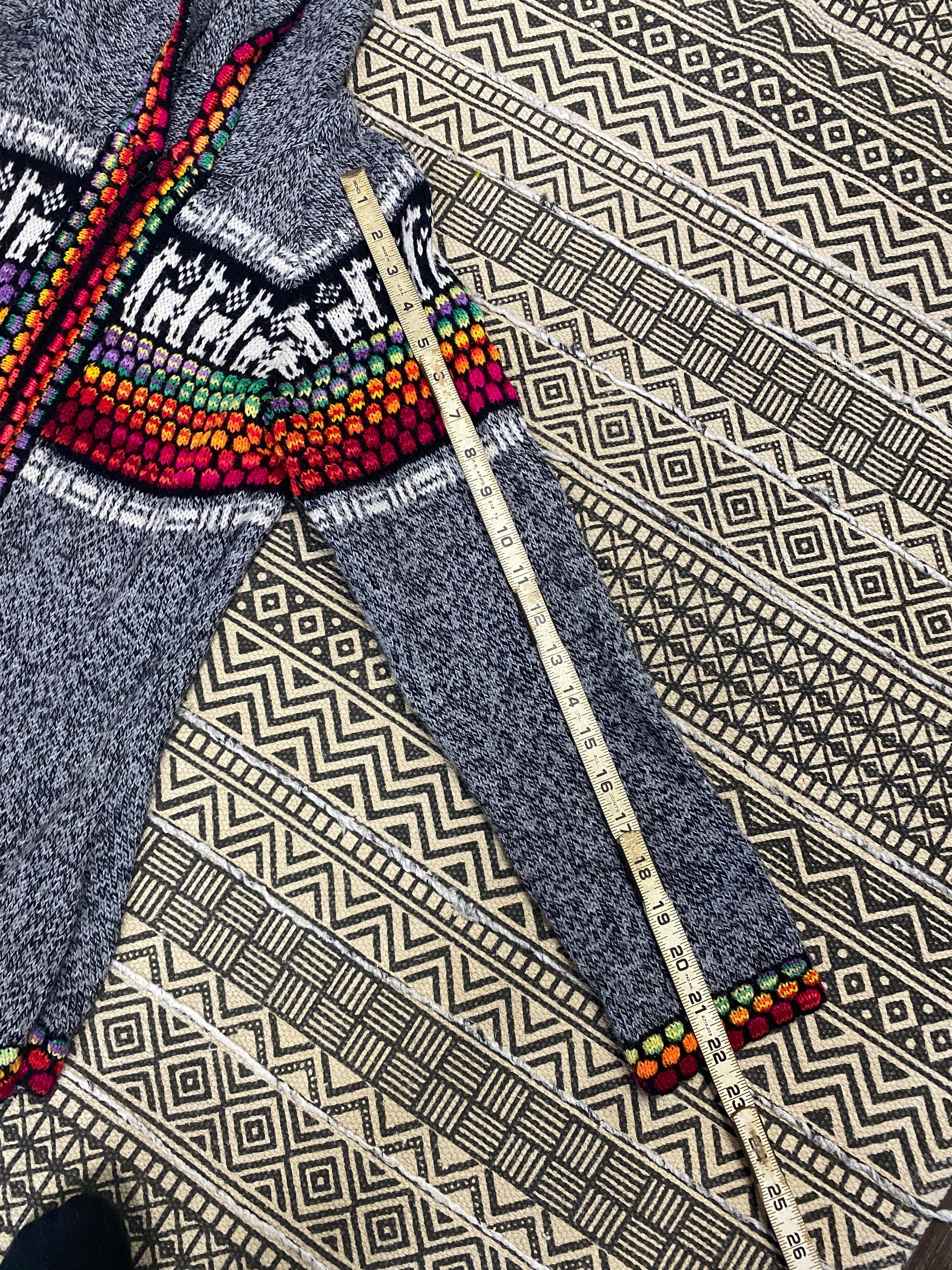 Rainbow Sweater From Peru - Size Small