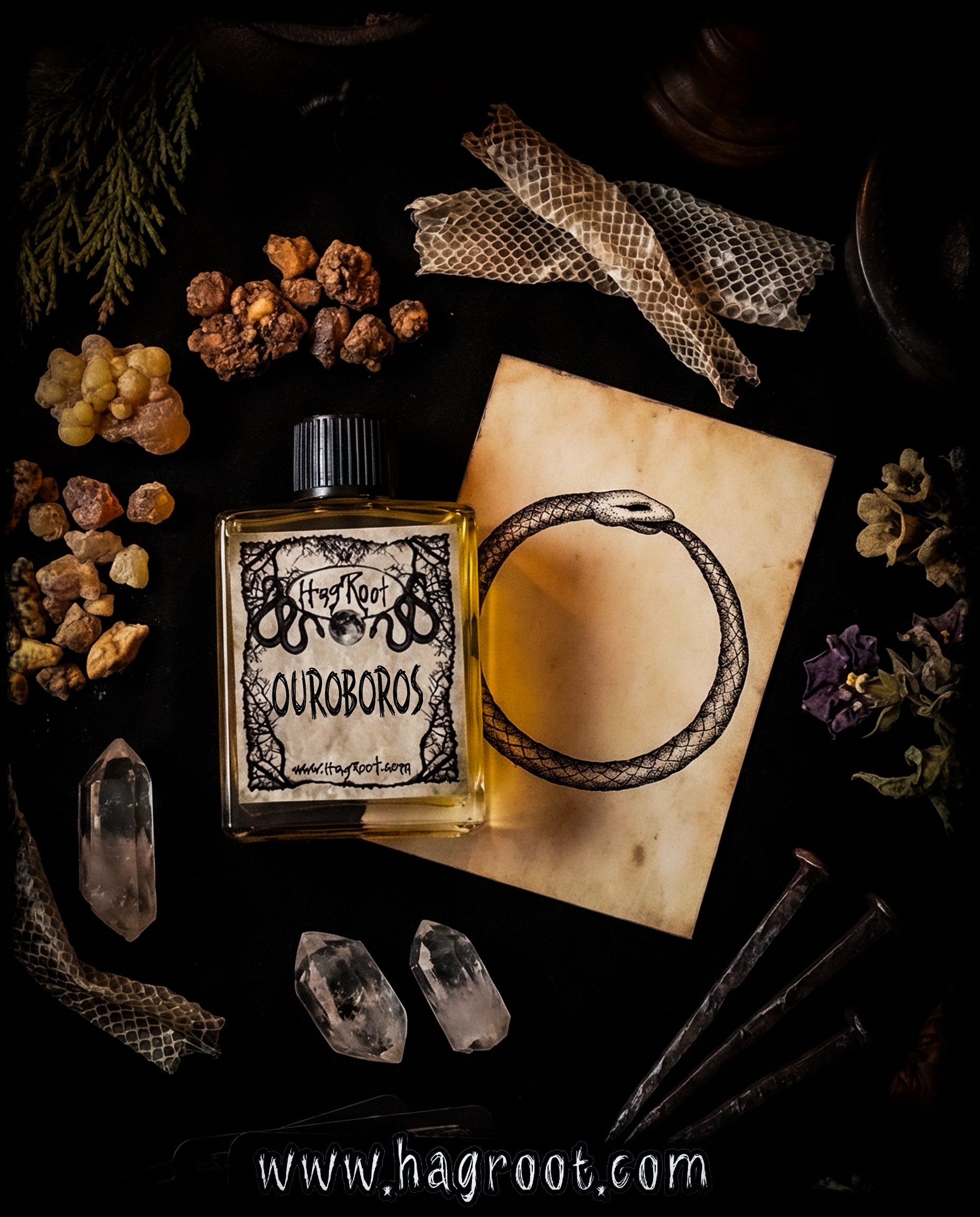 OUROBOROS-(Cedar, Sandalwood, Benzoin, Myrrh, Vetiver, Labdanum, Frankincense, Patchouli)-Perfume, Cologne, Anointing, Ritual Oil