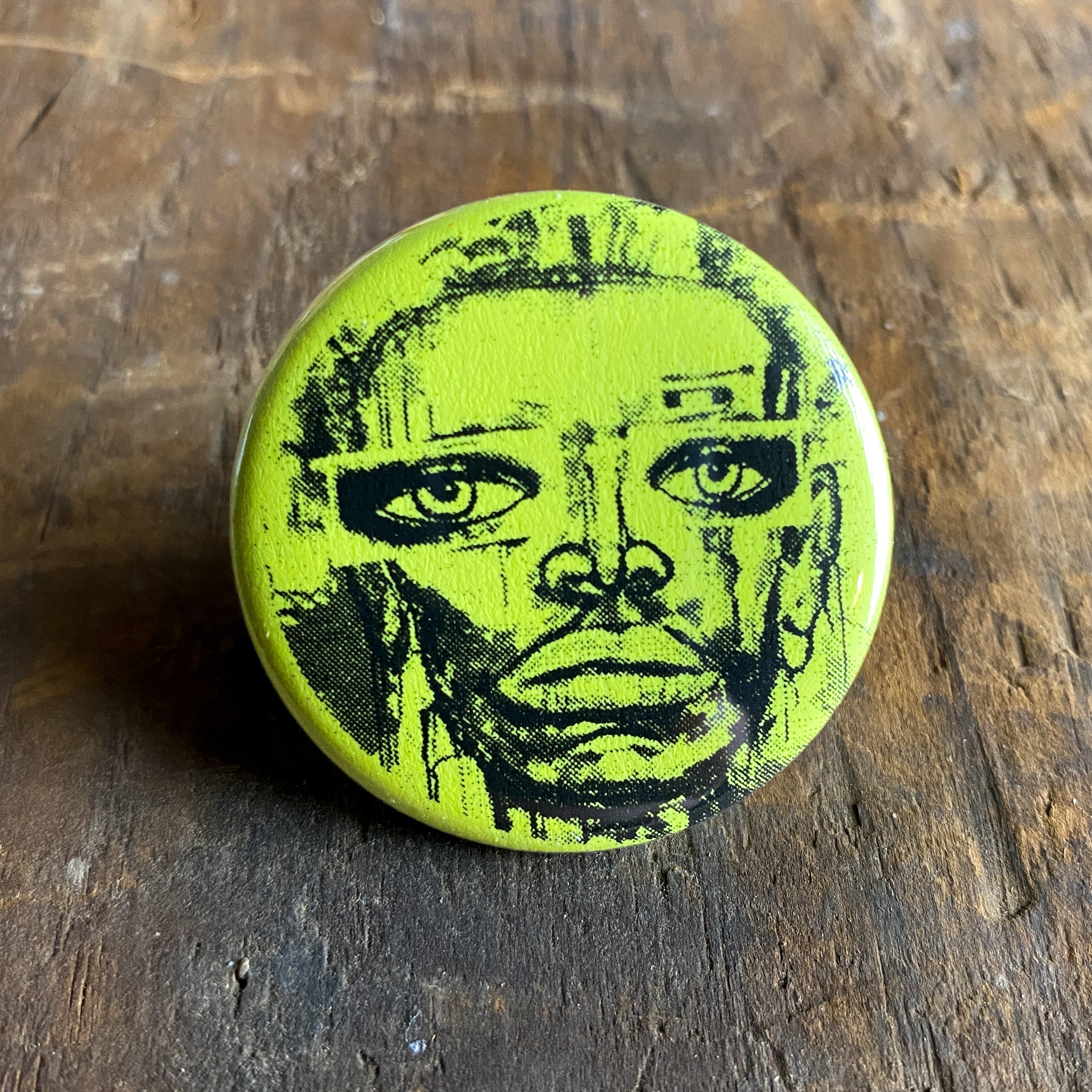 Strange Face - Hand Pressed Button/Pin - 1.5"