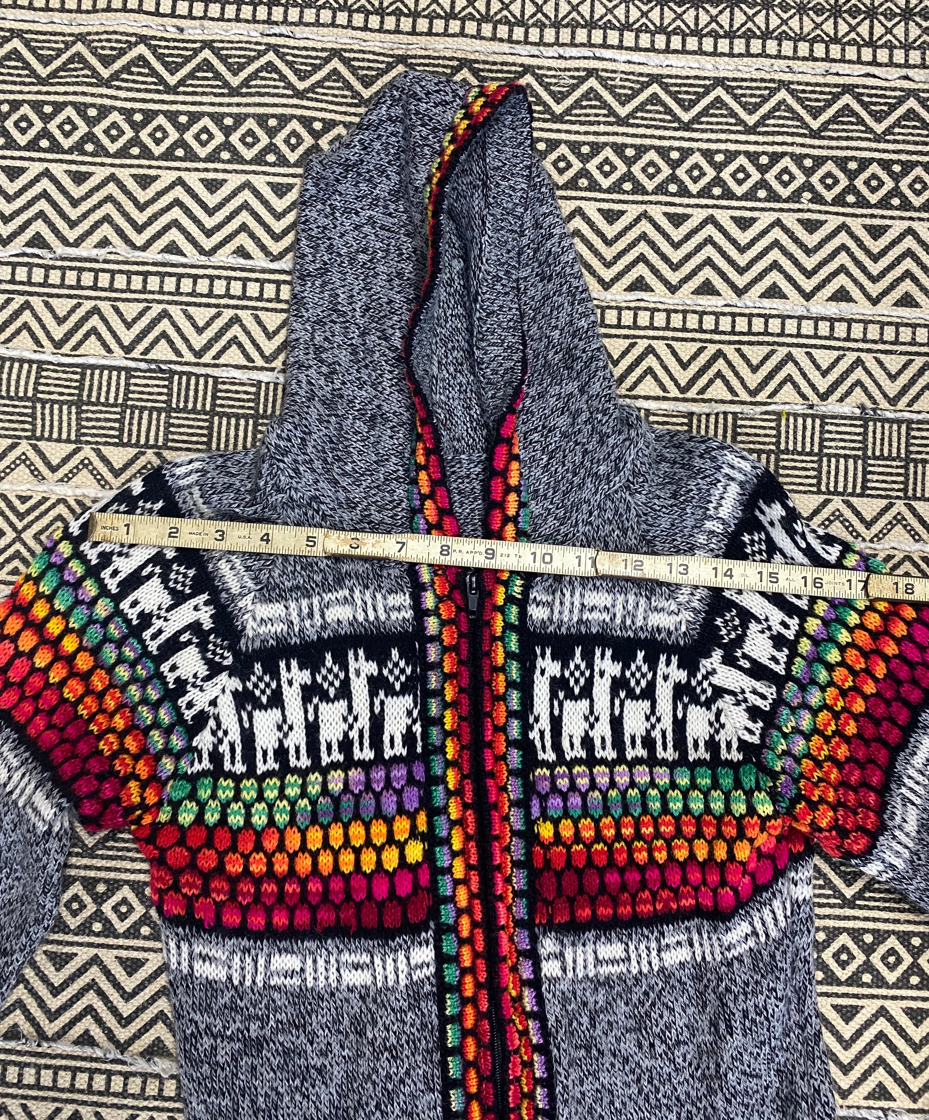 Rainbow Sweater From Peru - Size Small