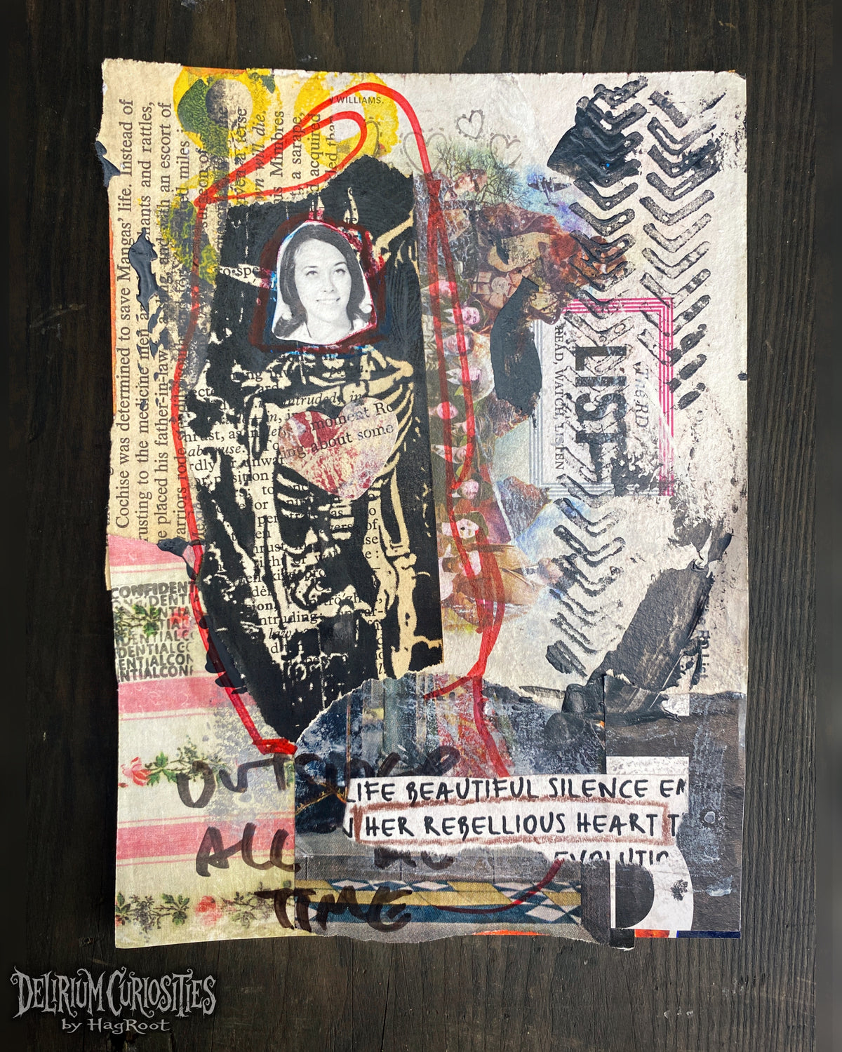 Rebellious Heart - Original Mixed Media Collage