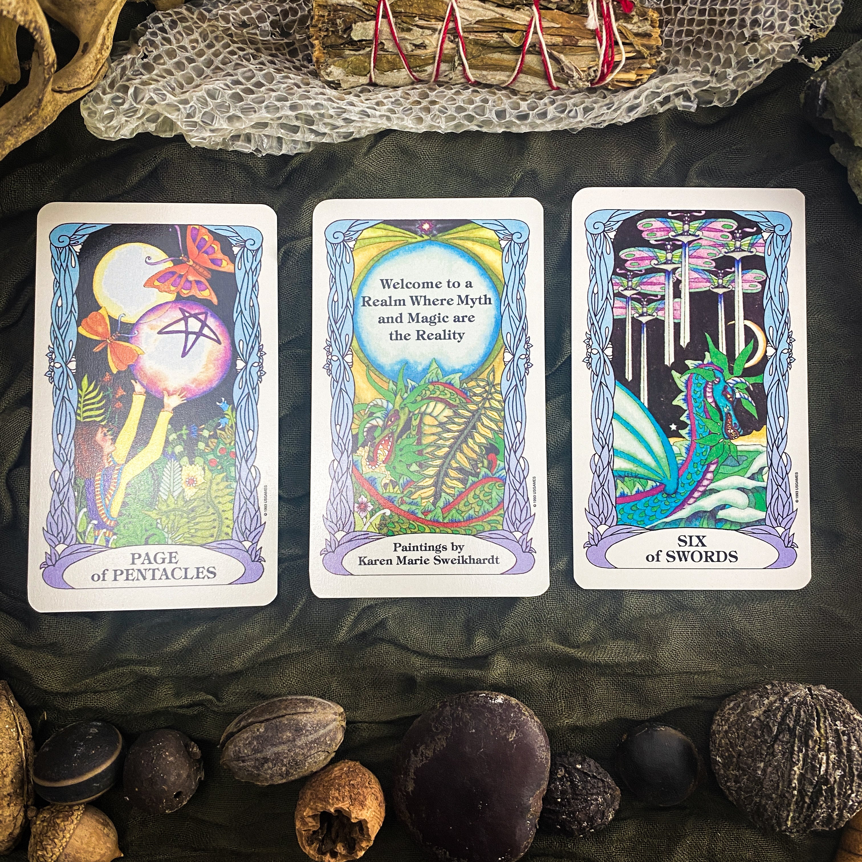 Tarot of a Moon Garden Tarot Card Deck - Tarot Cards and Guidebook by Karen Marie Sweikhardt - Vintage First Edition