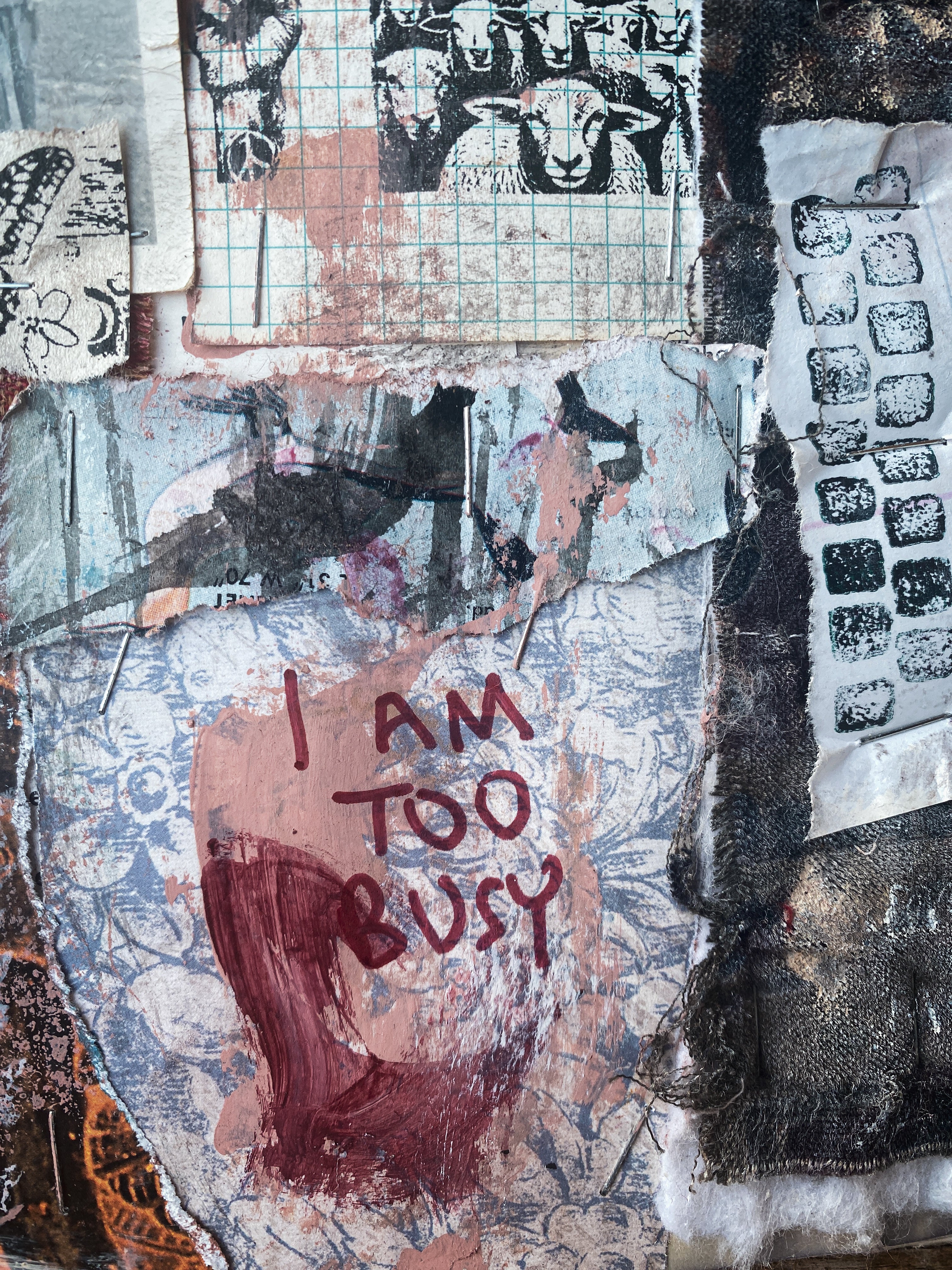 Too Busy - Original Mixed Media Abstract Collage