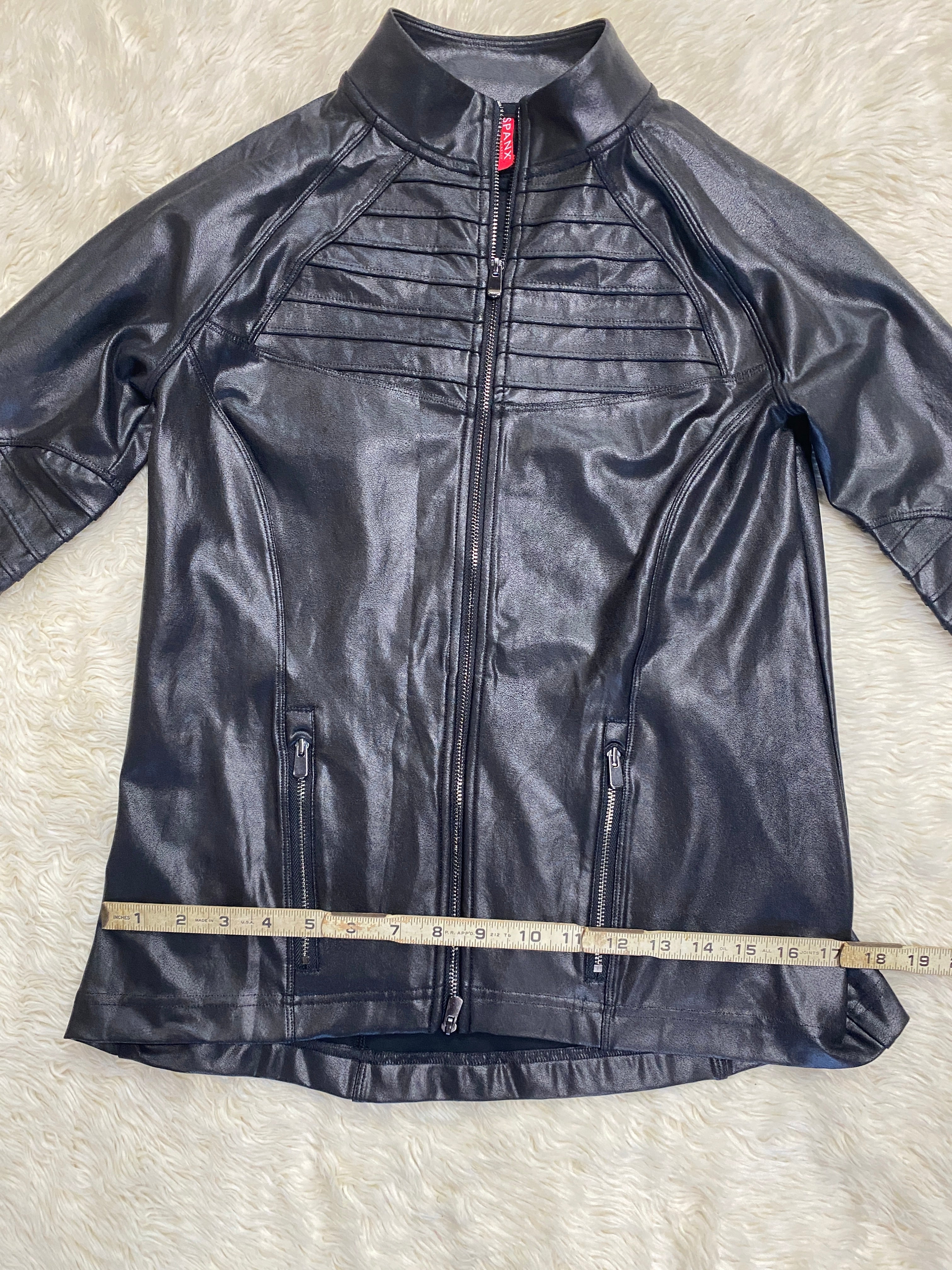 Black Vegan Leather Jacket by SPANX - Size Small