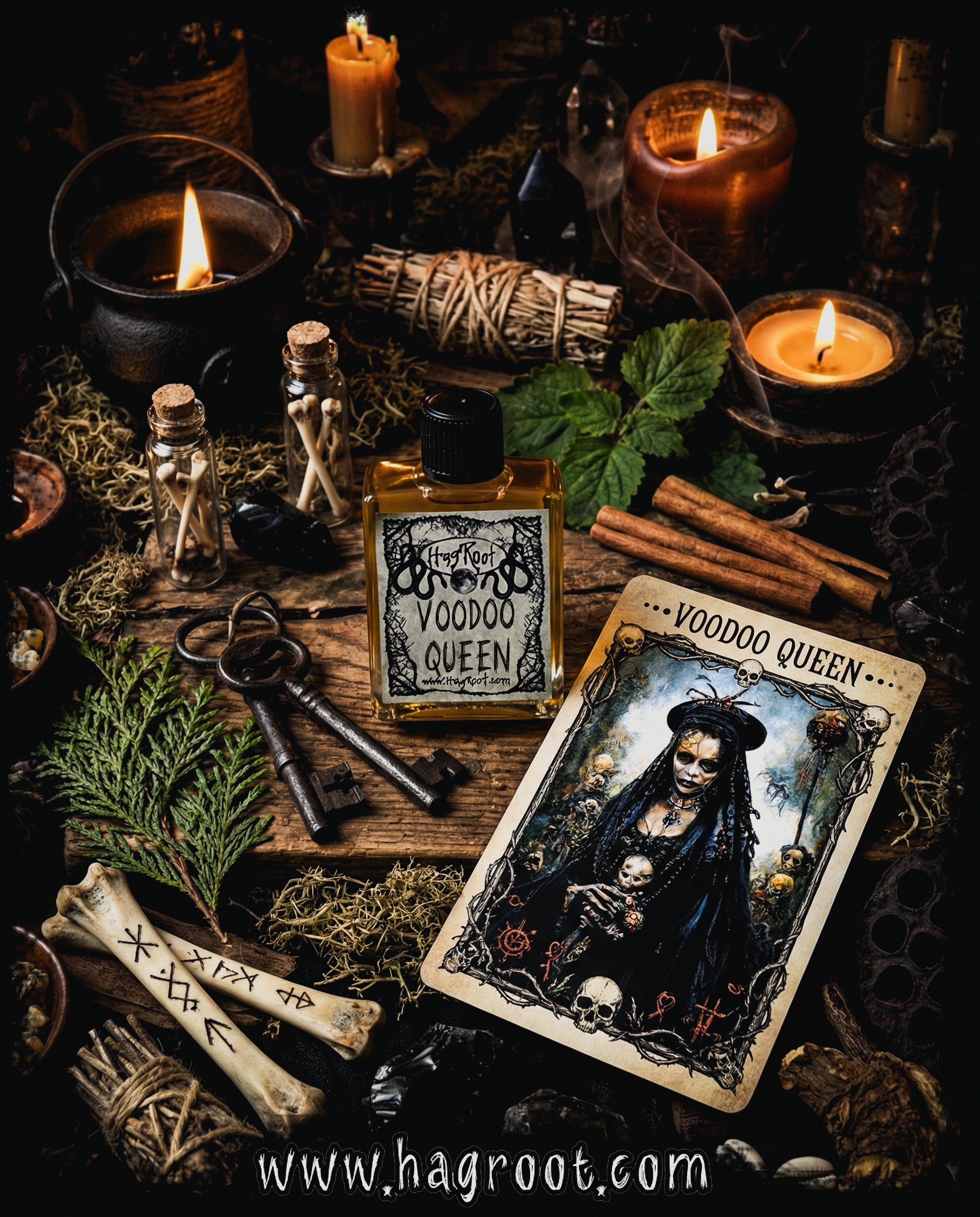 VOODOO QUEEN-(Oakmoss, Cypress, Patchouli, Cinnamon, Ritual Smoke)-Perfume, Cologne, Anointing, Ritual Oil