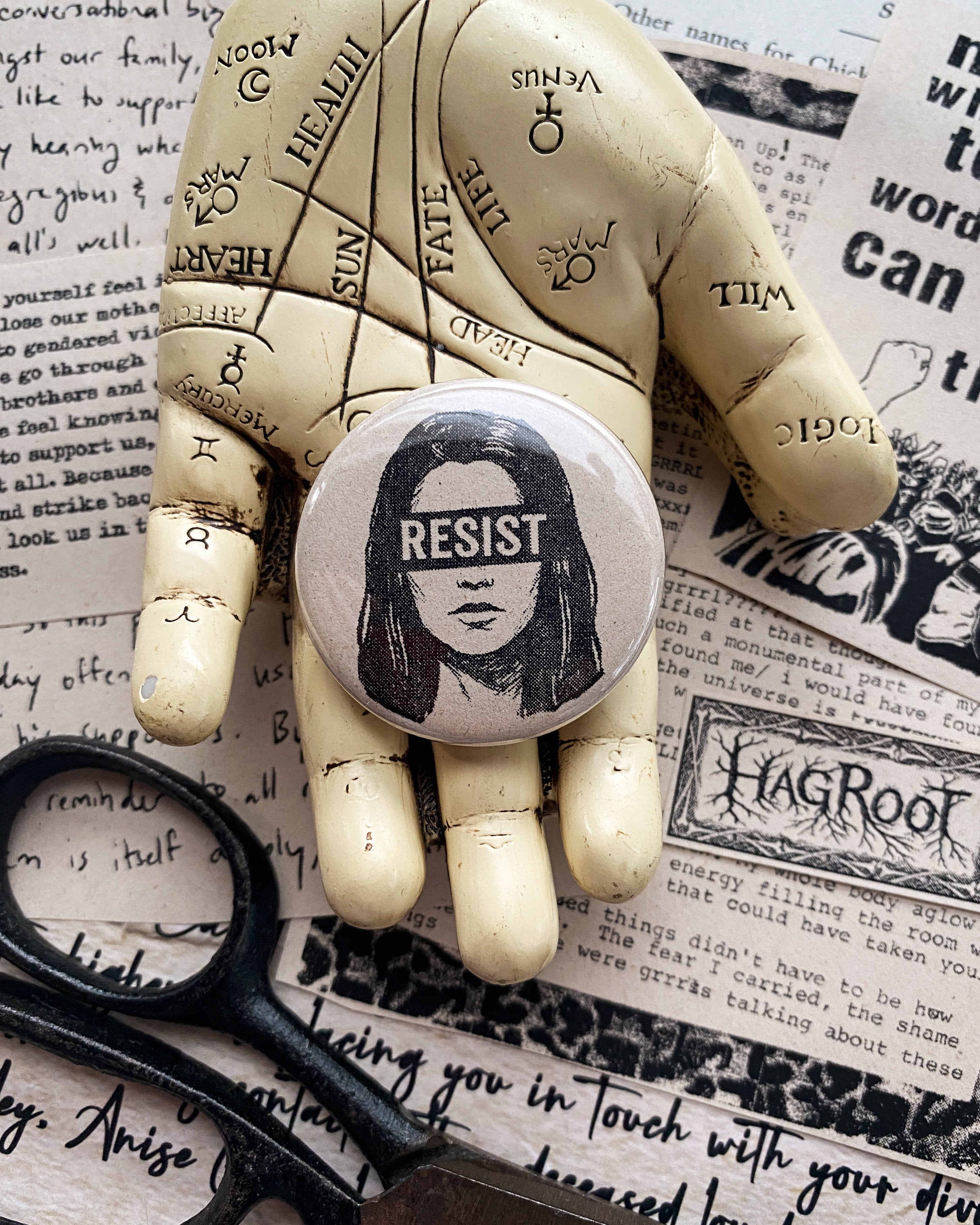 Resist - Hand Pressed Button/Pin - 1.5"