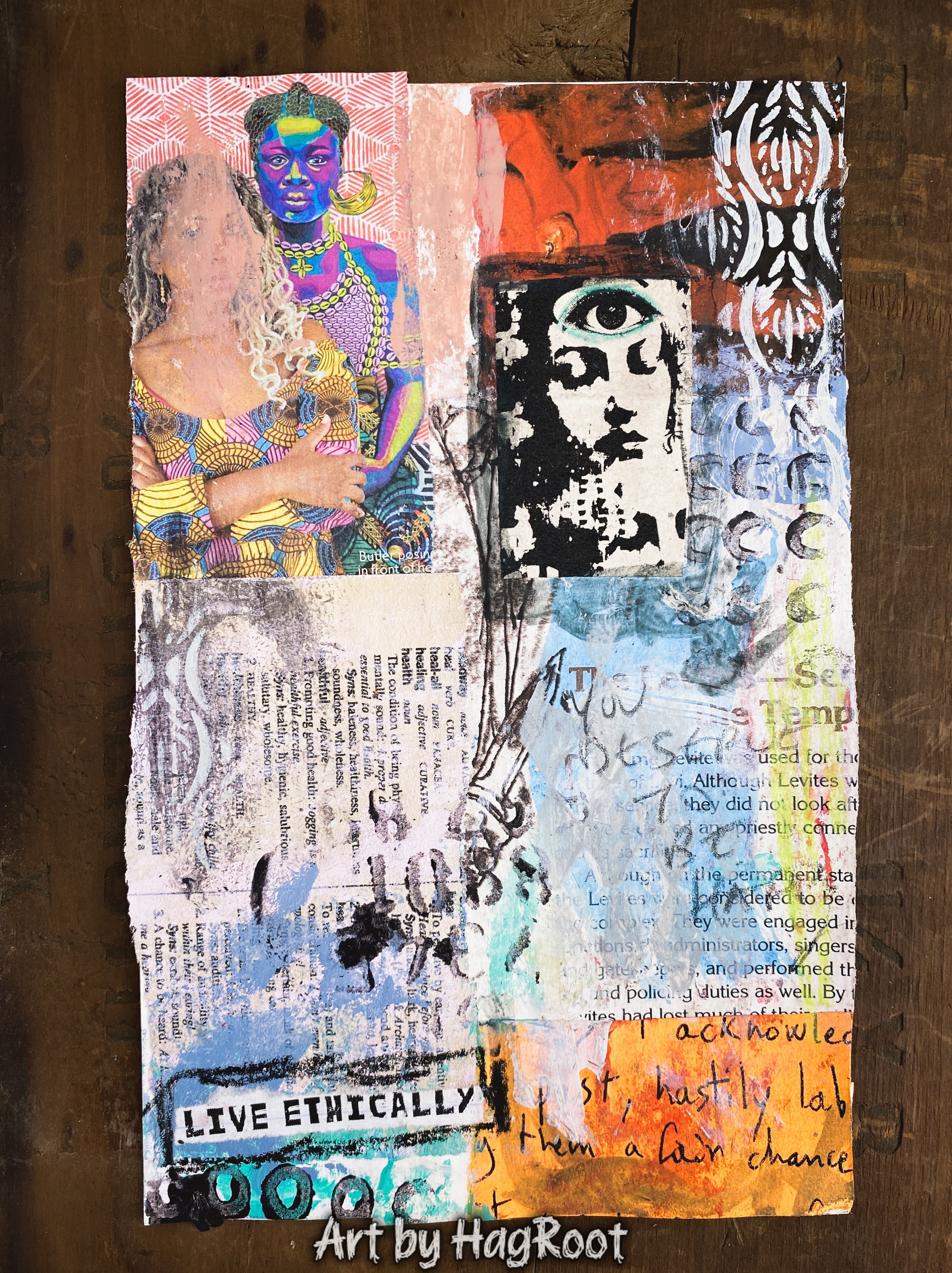 Live Ethically - Original Mixed Media Collage