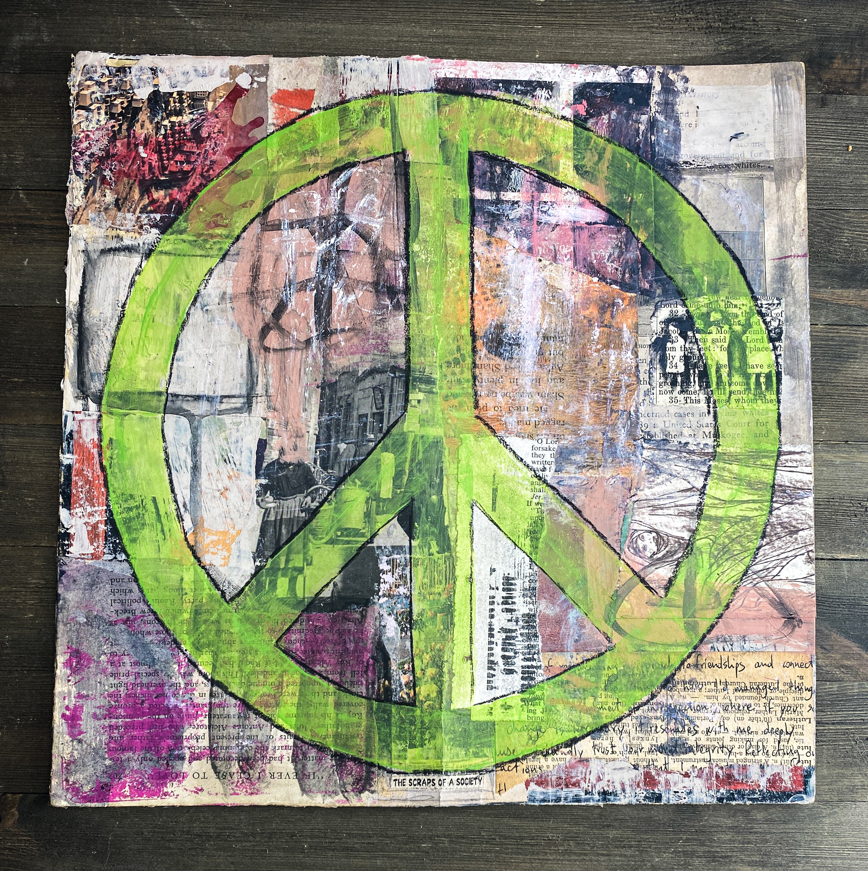 Scraps of Society - Original Mixed Media Collage