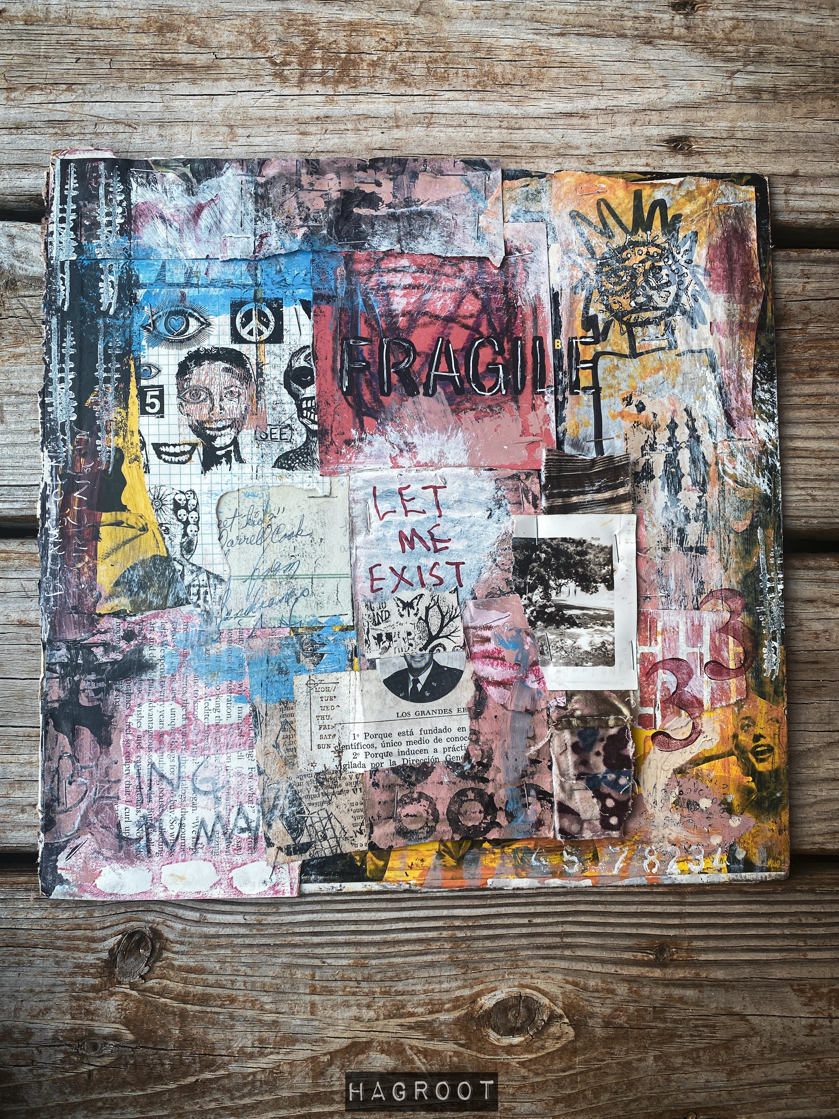 Fragile Existence - Original Mixed Media Abstract Collage