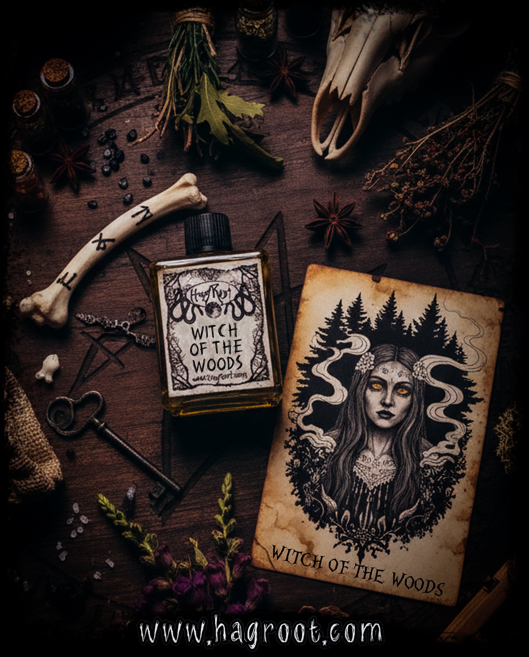 WITCH OF THE WOODS-(Evergreens and Mahogany Trees, Oakmoss and Ritual Fire)-Perfume, Cologne, Anointing, Ritual Oil