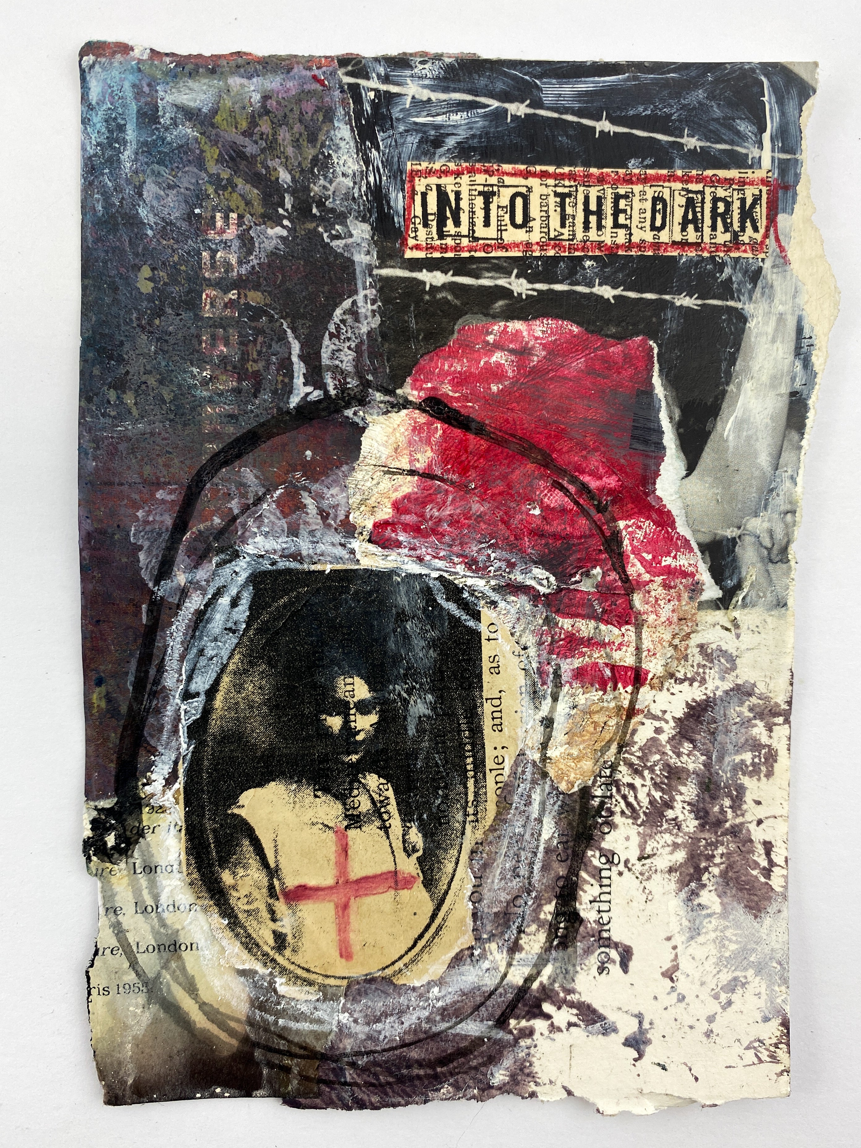 Into The Dark - Original Mixed Media Collage
