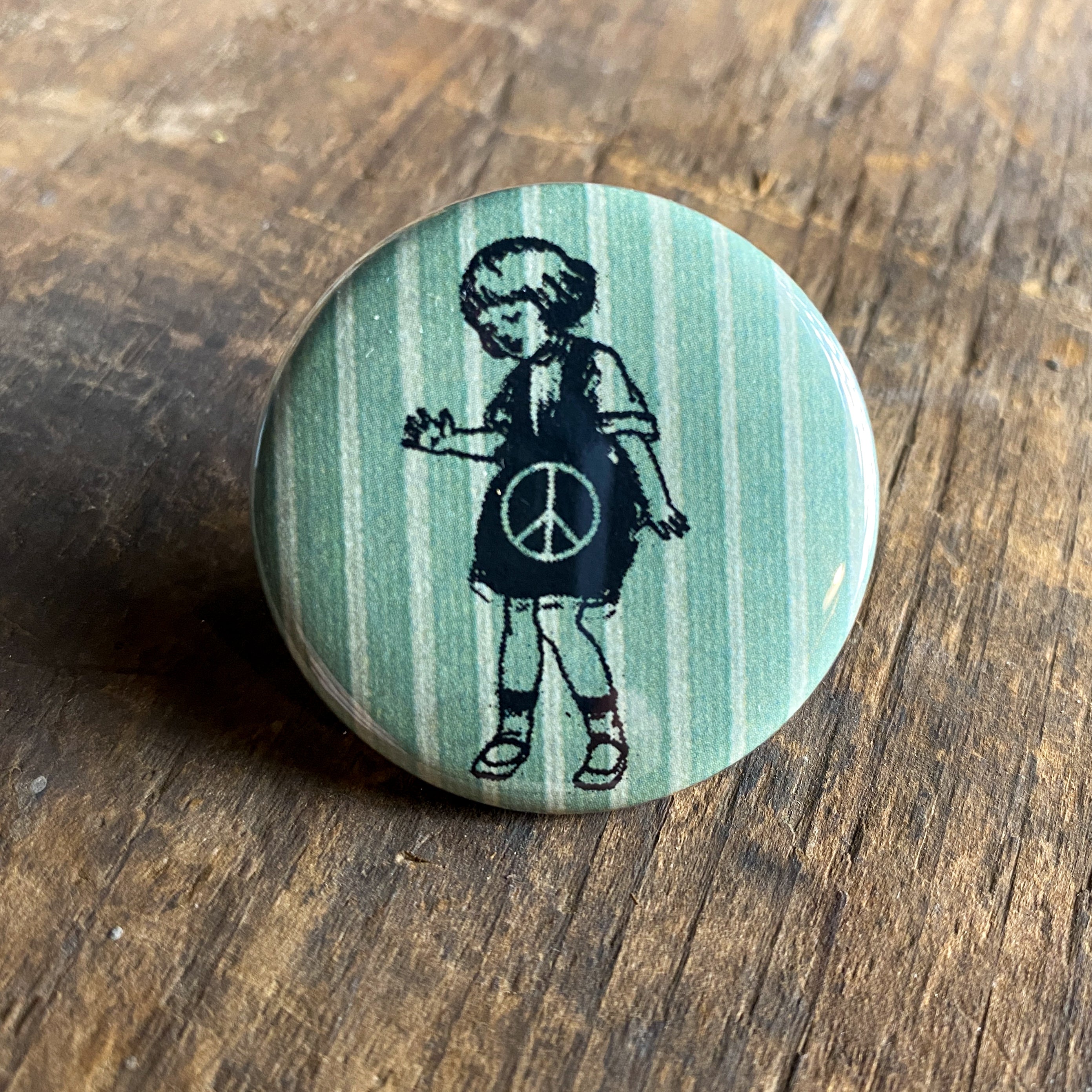 Teach Peace - Hand Pressed Button/Pin - 1.5"