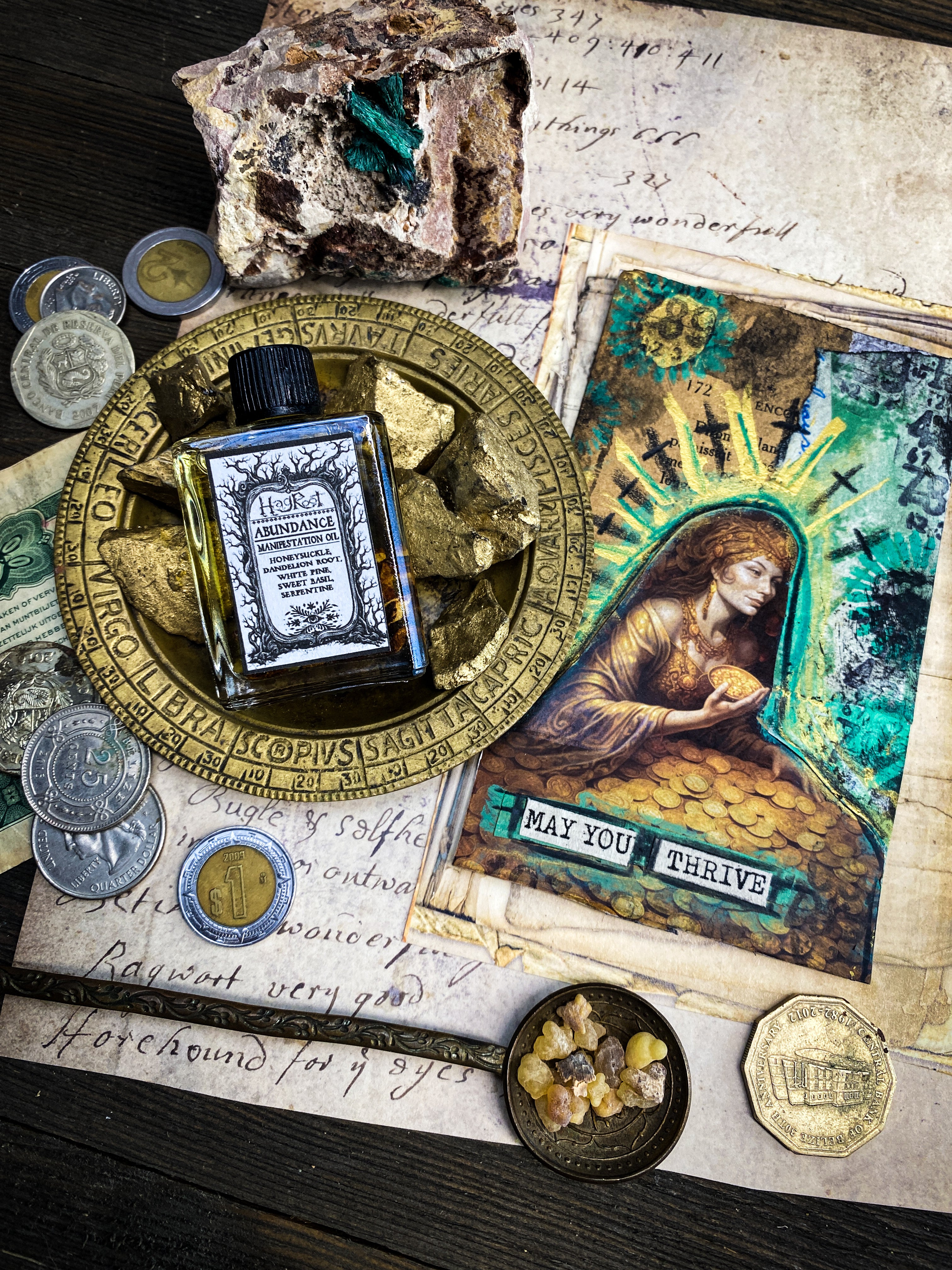 Abundance Manifestation Oil - Herbal Ritual Oil, Anointing Oil, Perfume, Conjure Oil