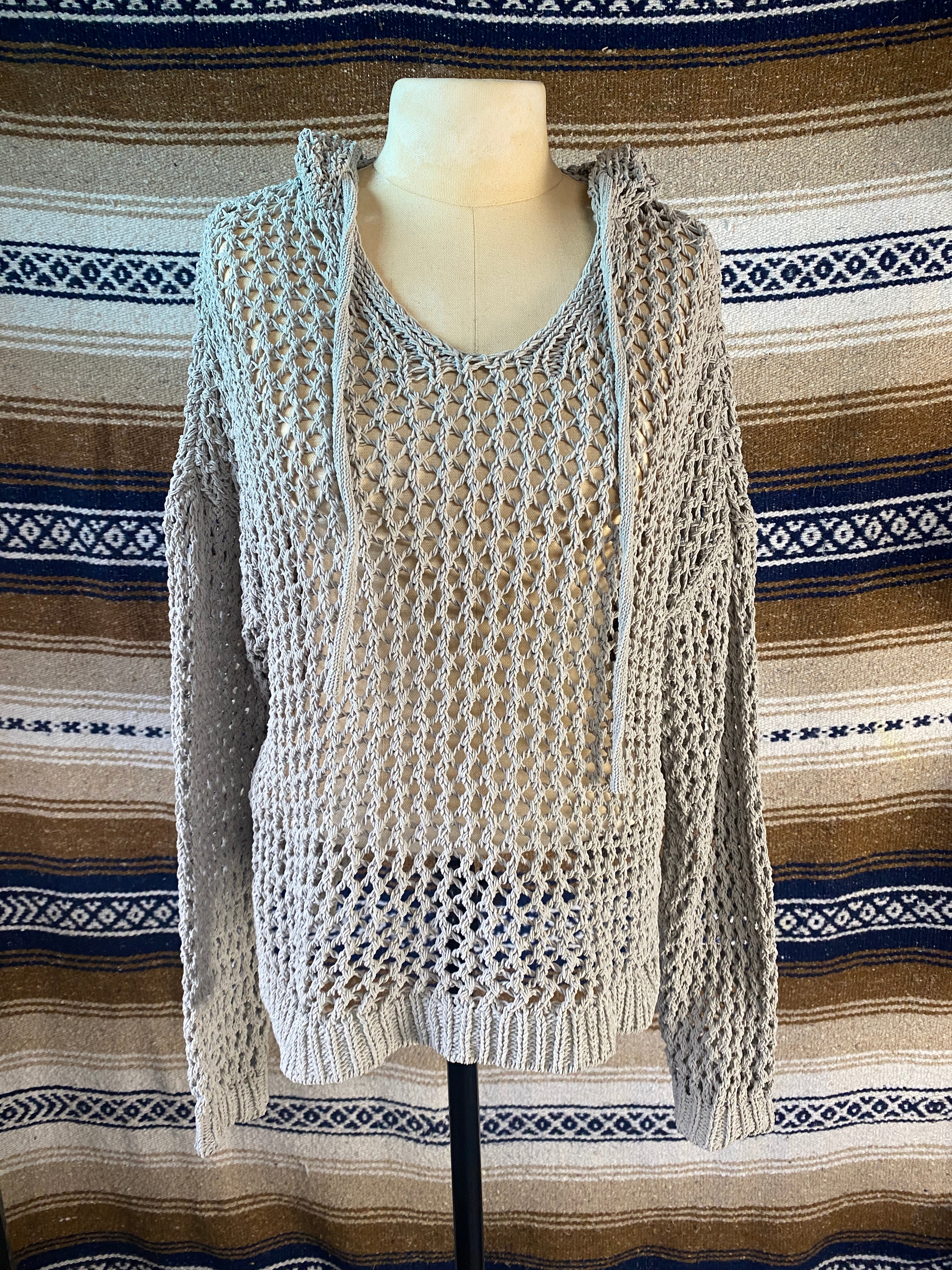 Artelier Mesh Sweater with Hood - Size Small